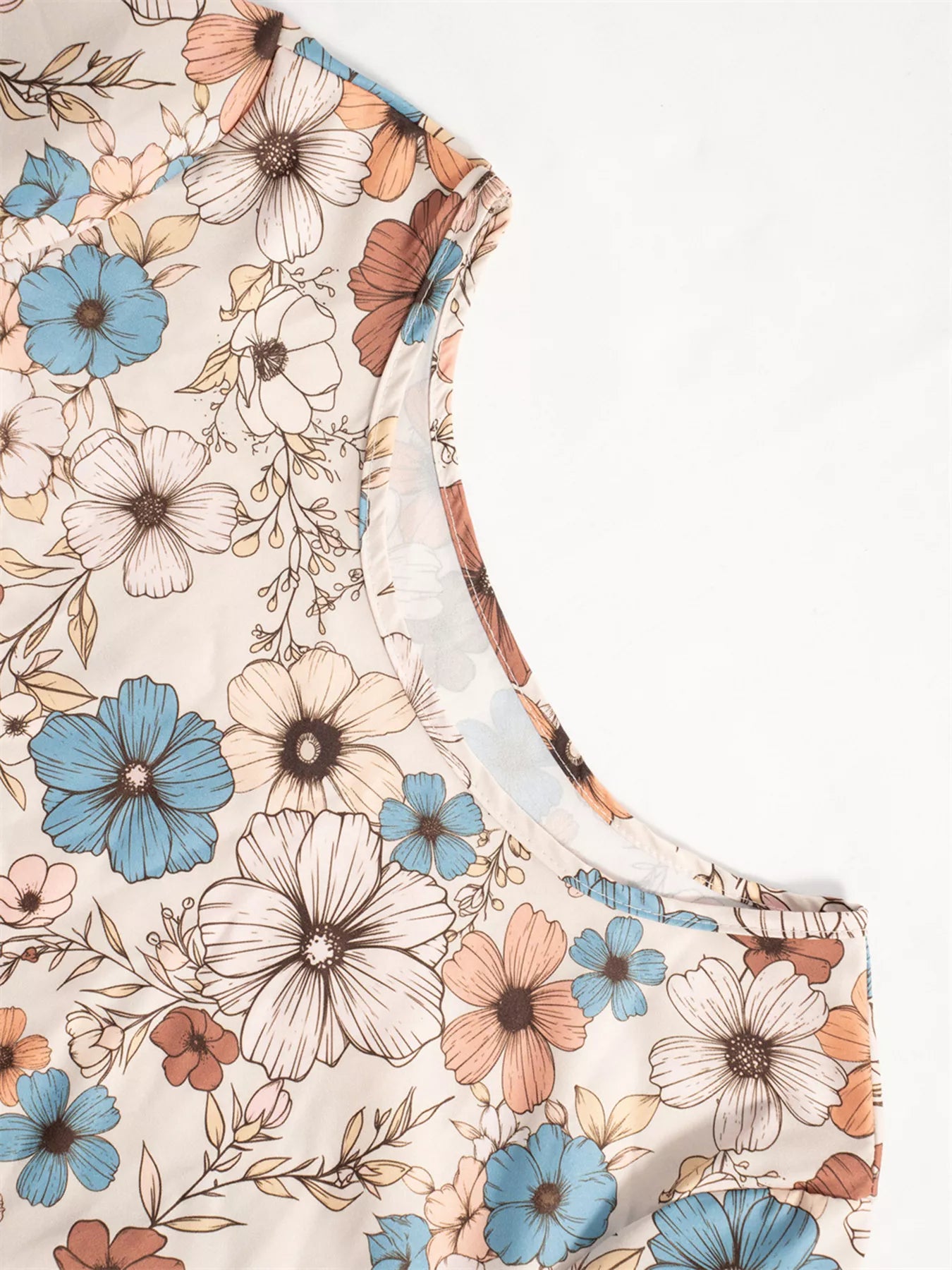 Floral Print Ruffle Hem Long Sleeve Casual Dress