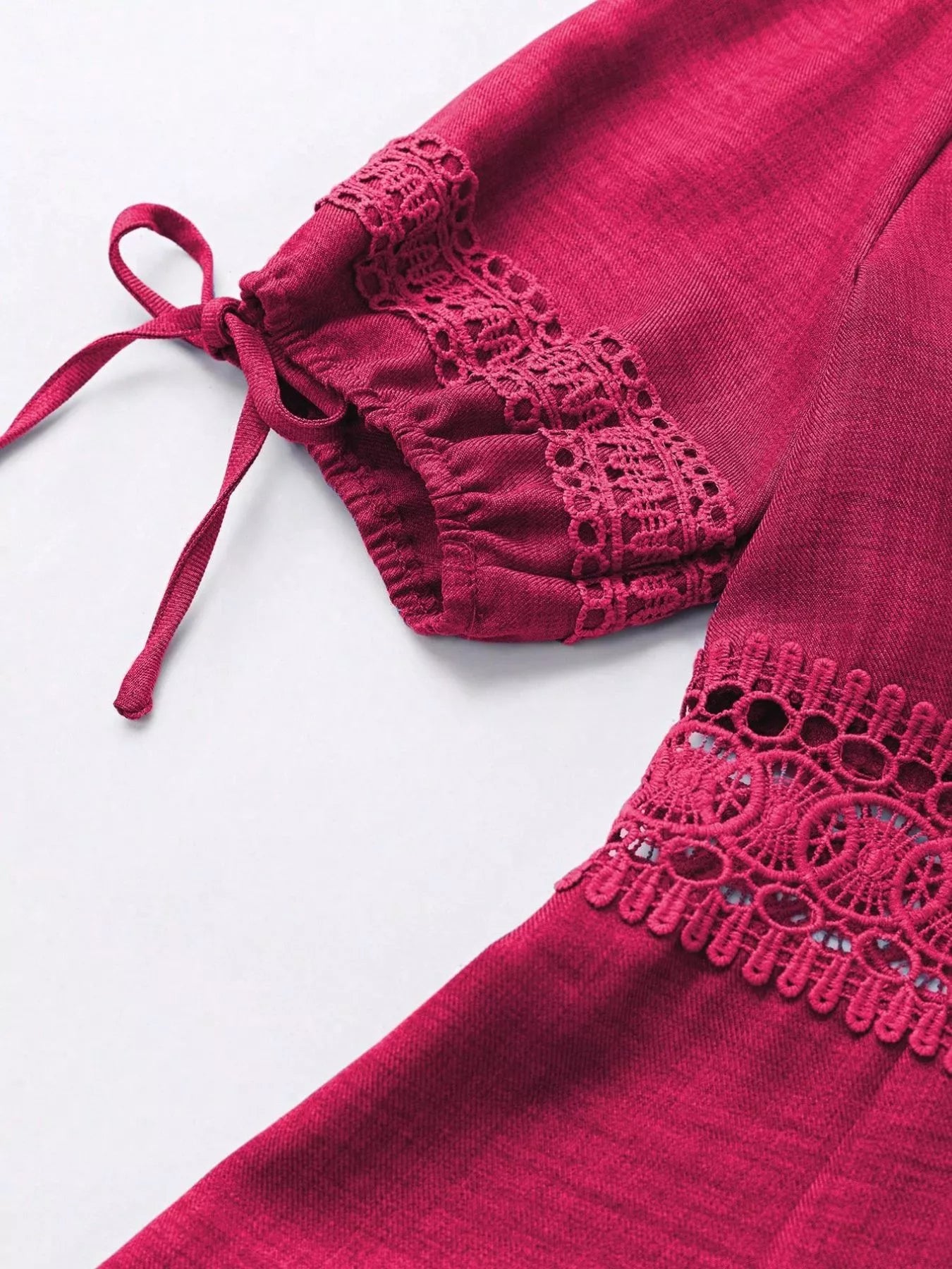 Lace Detail V-Neck Mini Dress