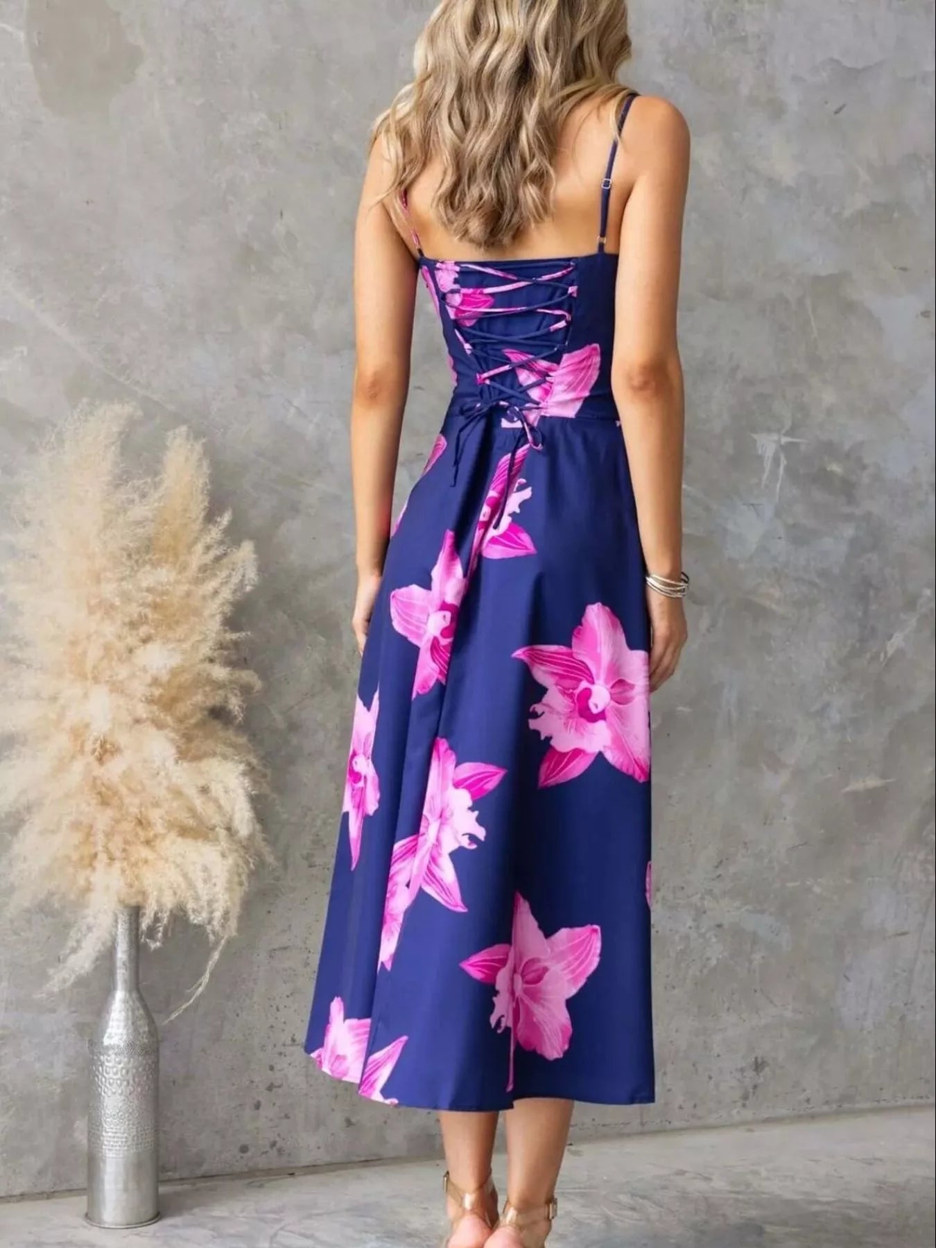 Floral Print Midi Cami Dress
