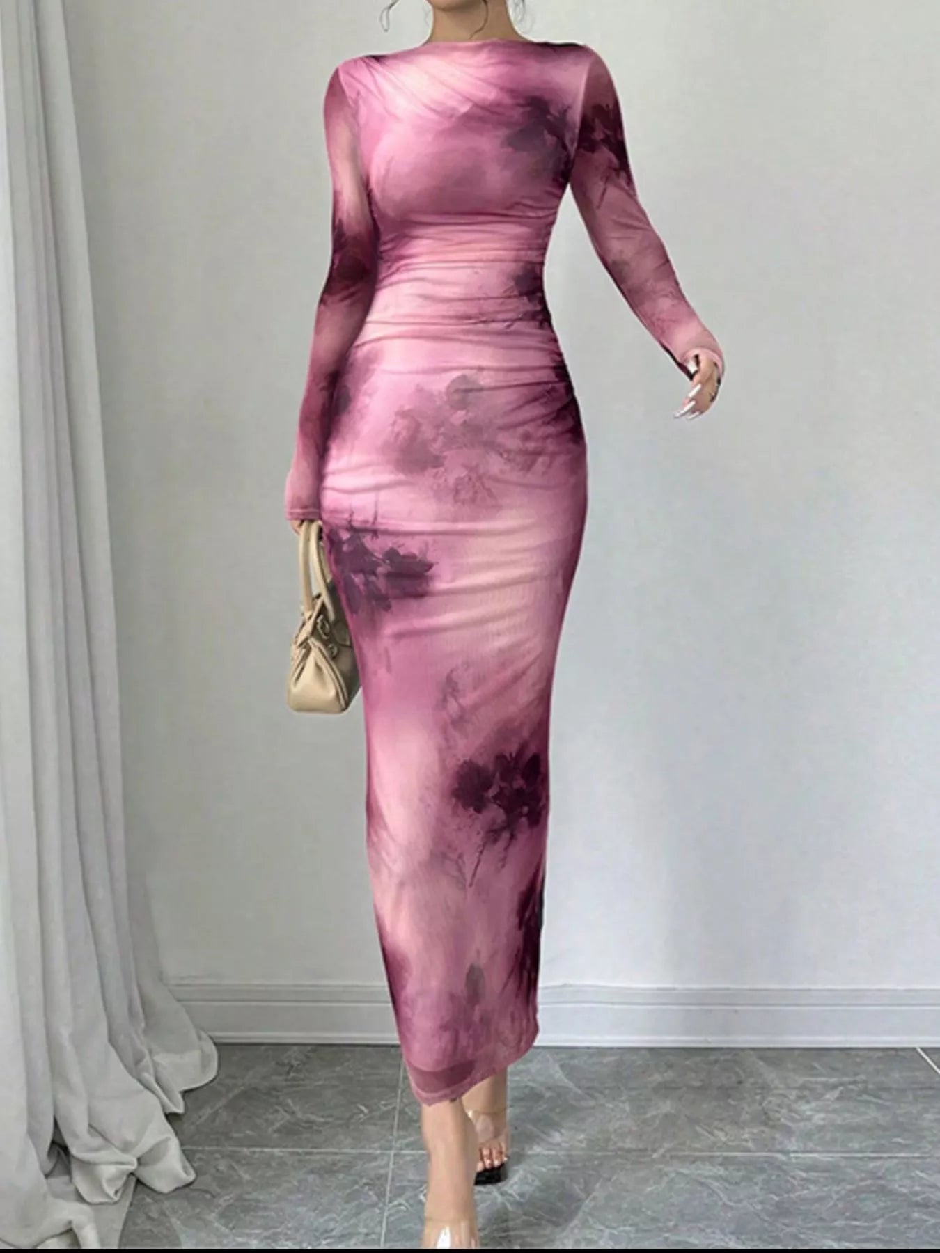 Tie-Dye Bodycon Maxi Dress