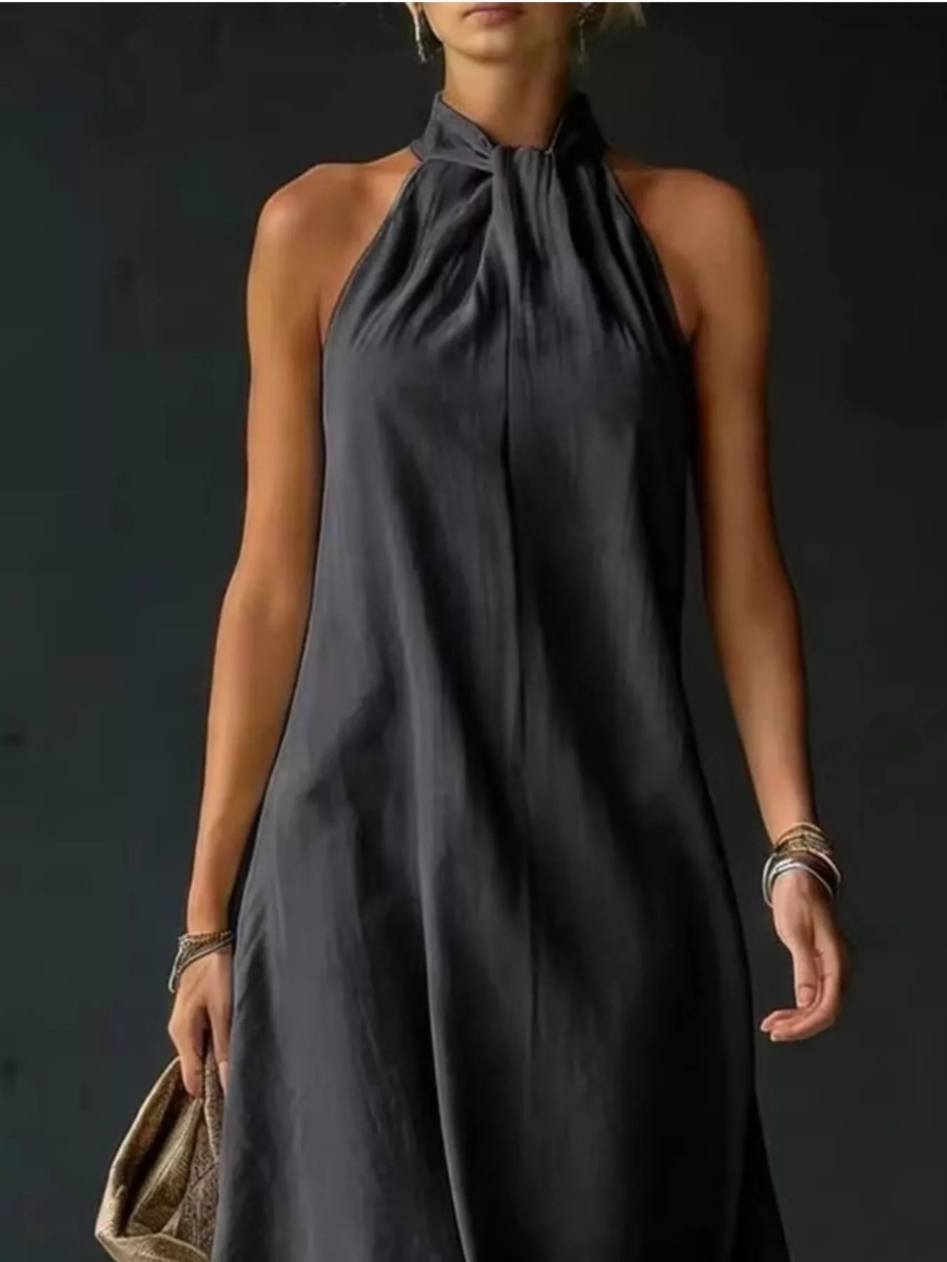 Full Size Halter Neck Maxi Dress Plus Size