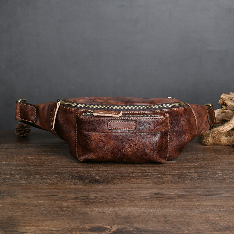 Retro Casual Genuine Leather Chest Bag