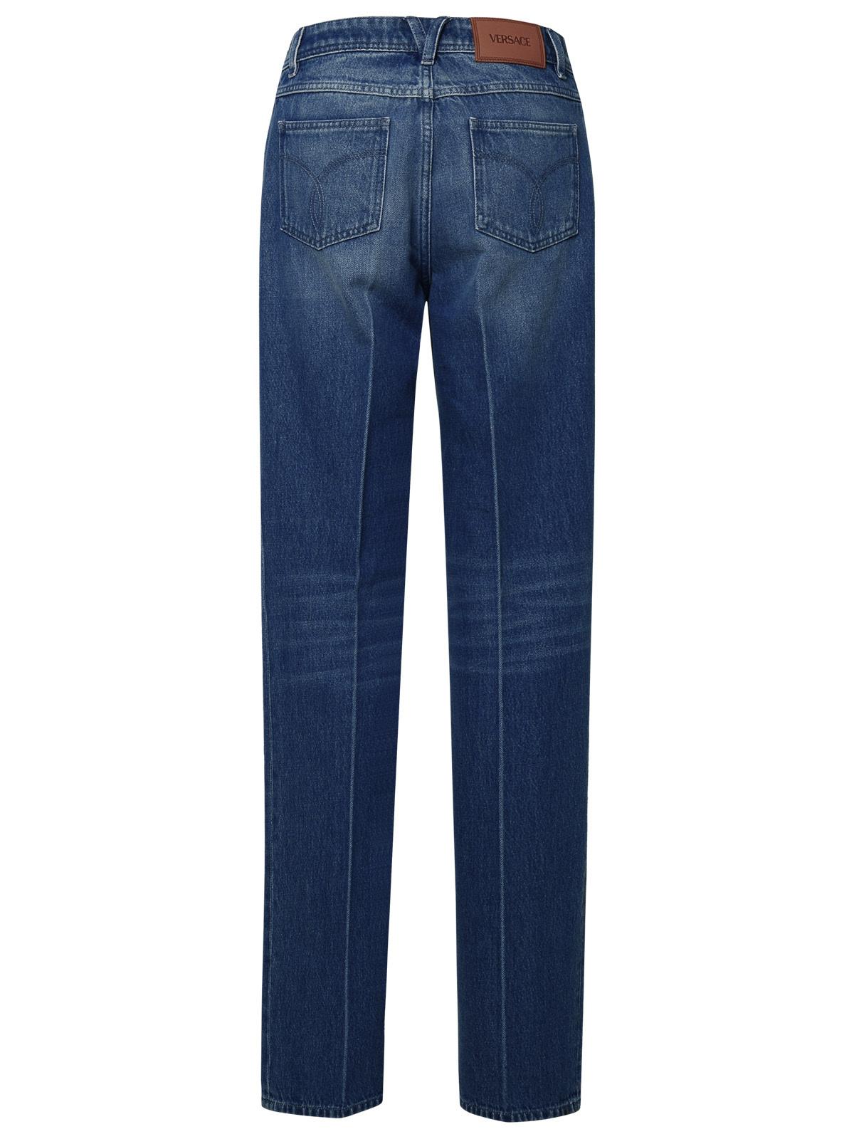 Versace Tailored Blue Cotton Jeans Women