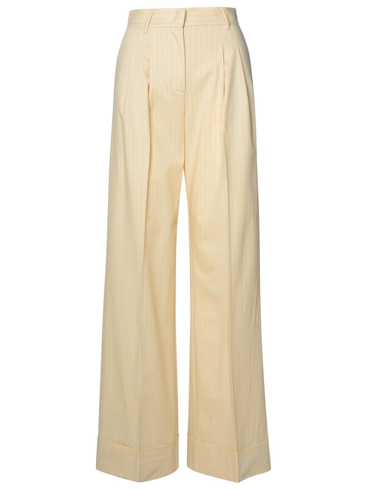 The Andamane 'Nathalie' Ivory Wool Blend Trousers Women