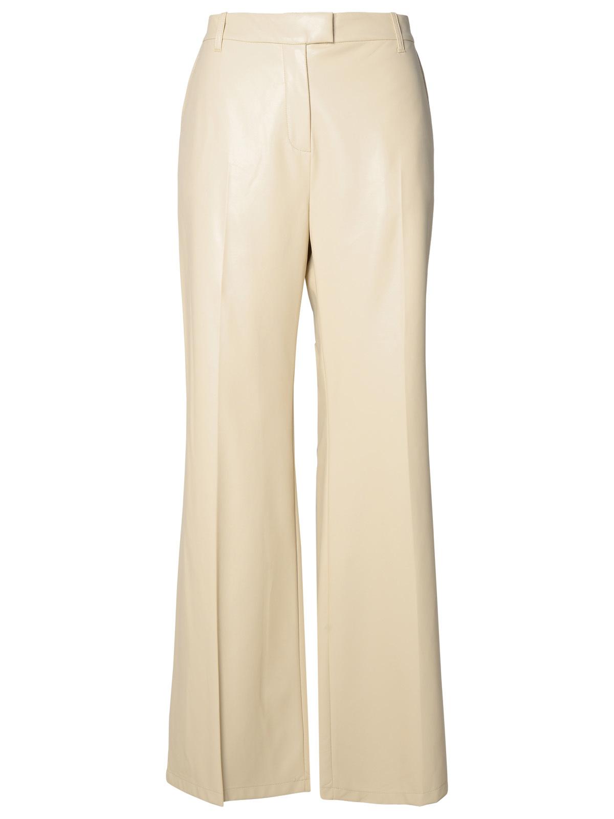 Stand Studio Ivory Polyurethane Blend Trousers Women