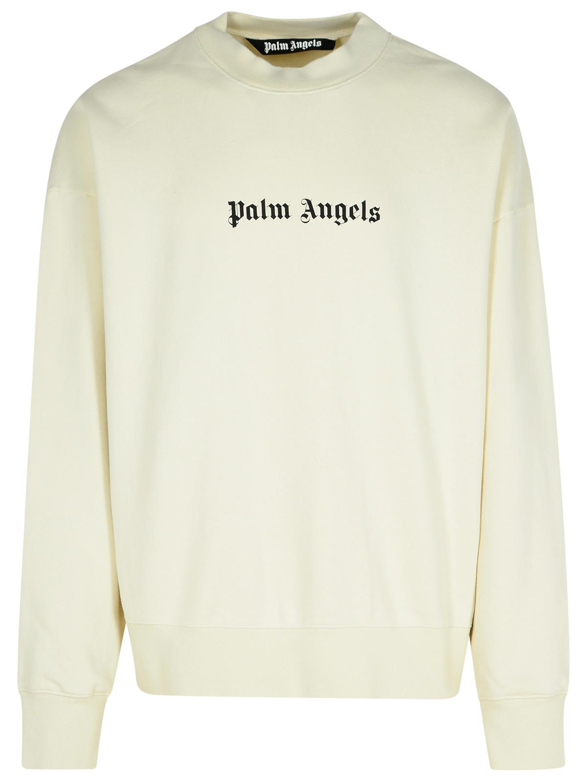 Palm Angels Cream Cotton Sweatshirt Men