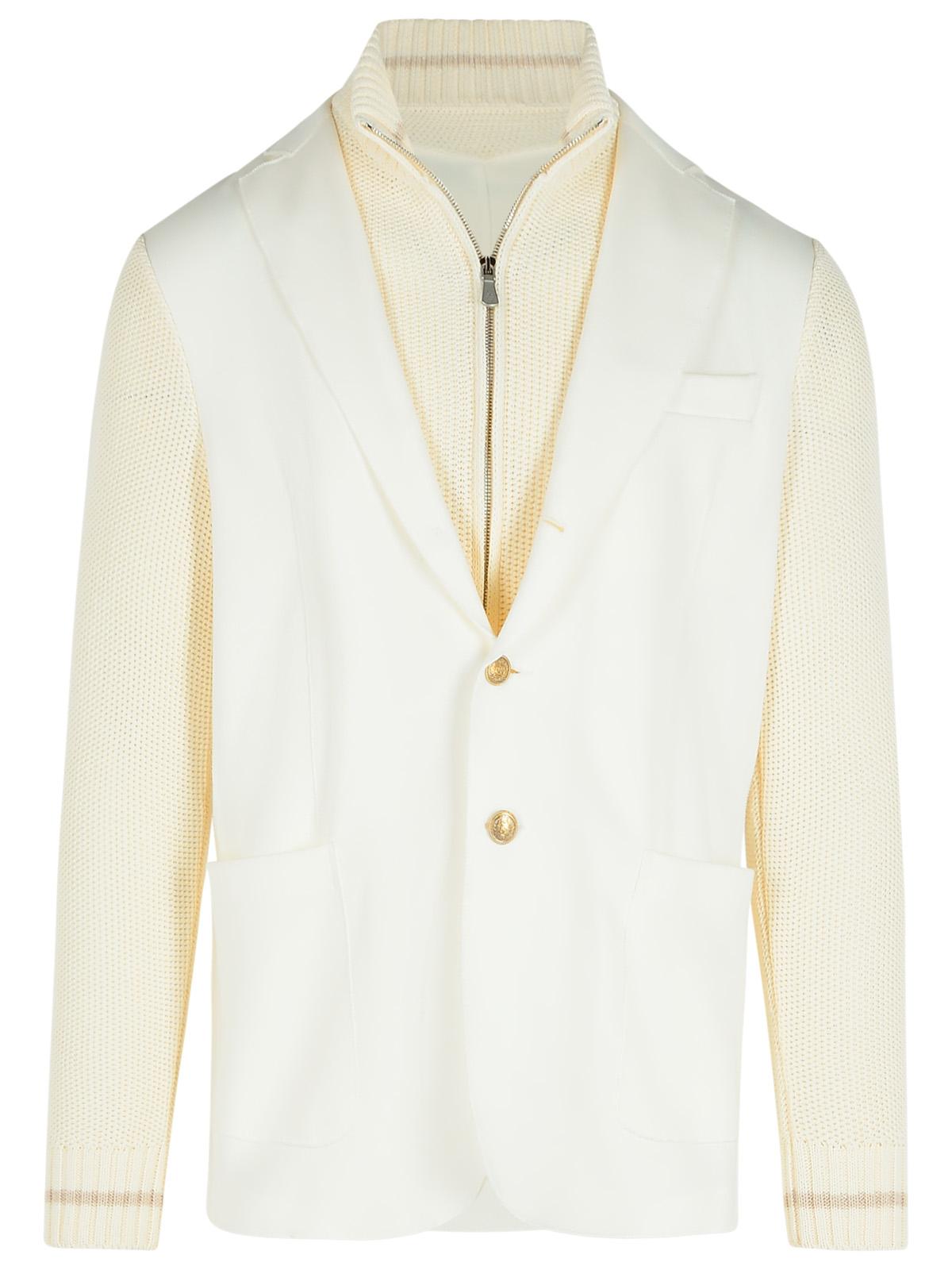 Eleventy White Cotton Blend Cardigan Men