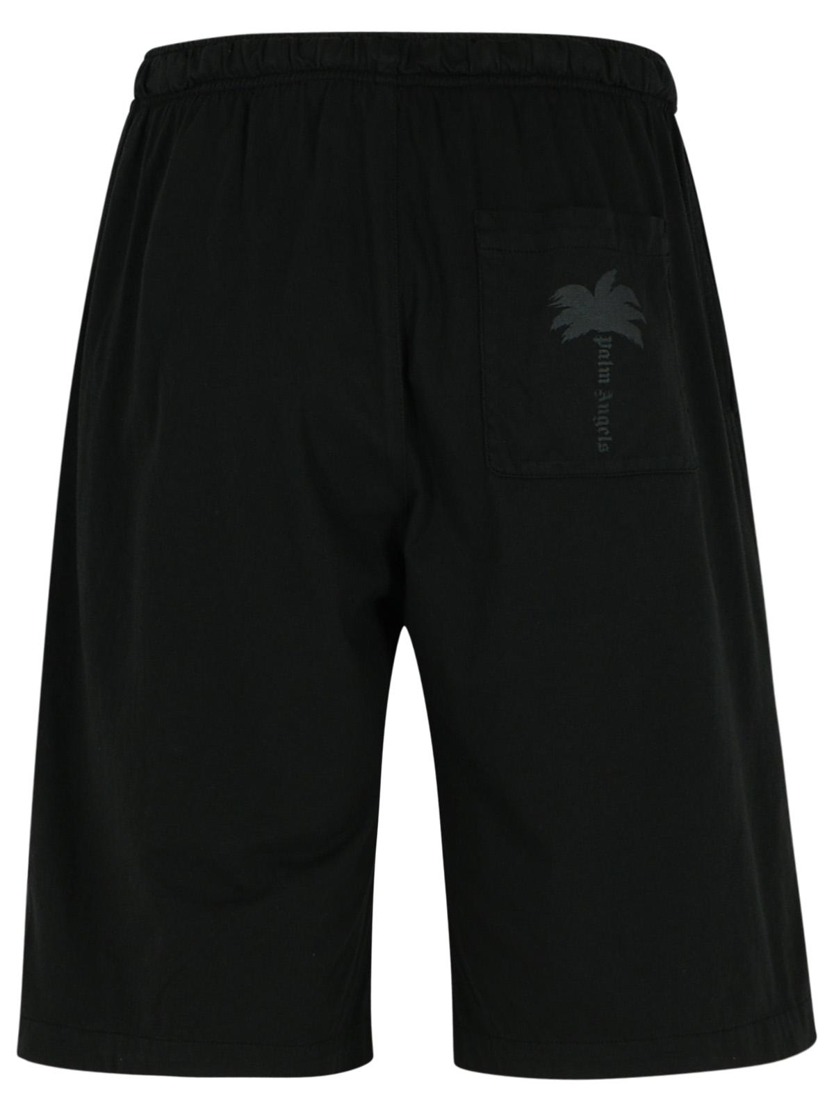 Palm Angels Black Cotton Bermuda Shorts Men