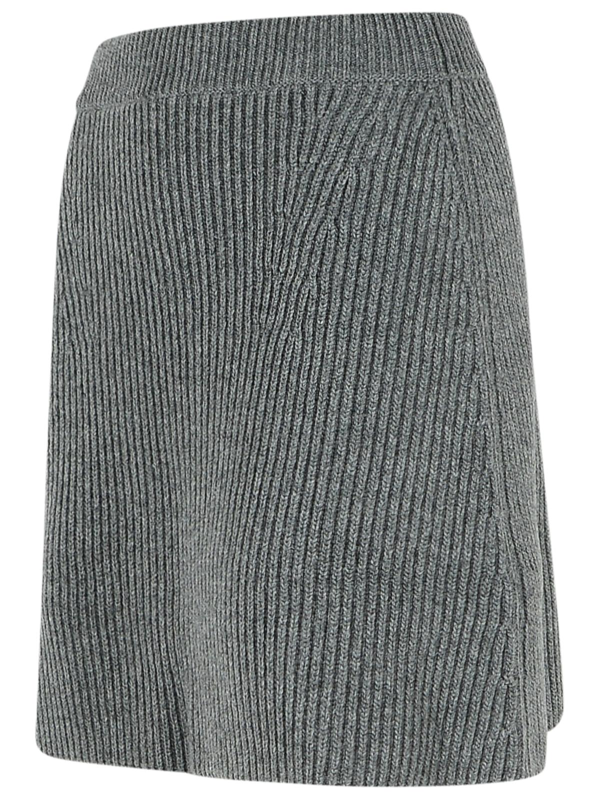 Jil Sander Grey Wool Miniskirt Women
