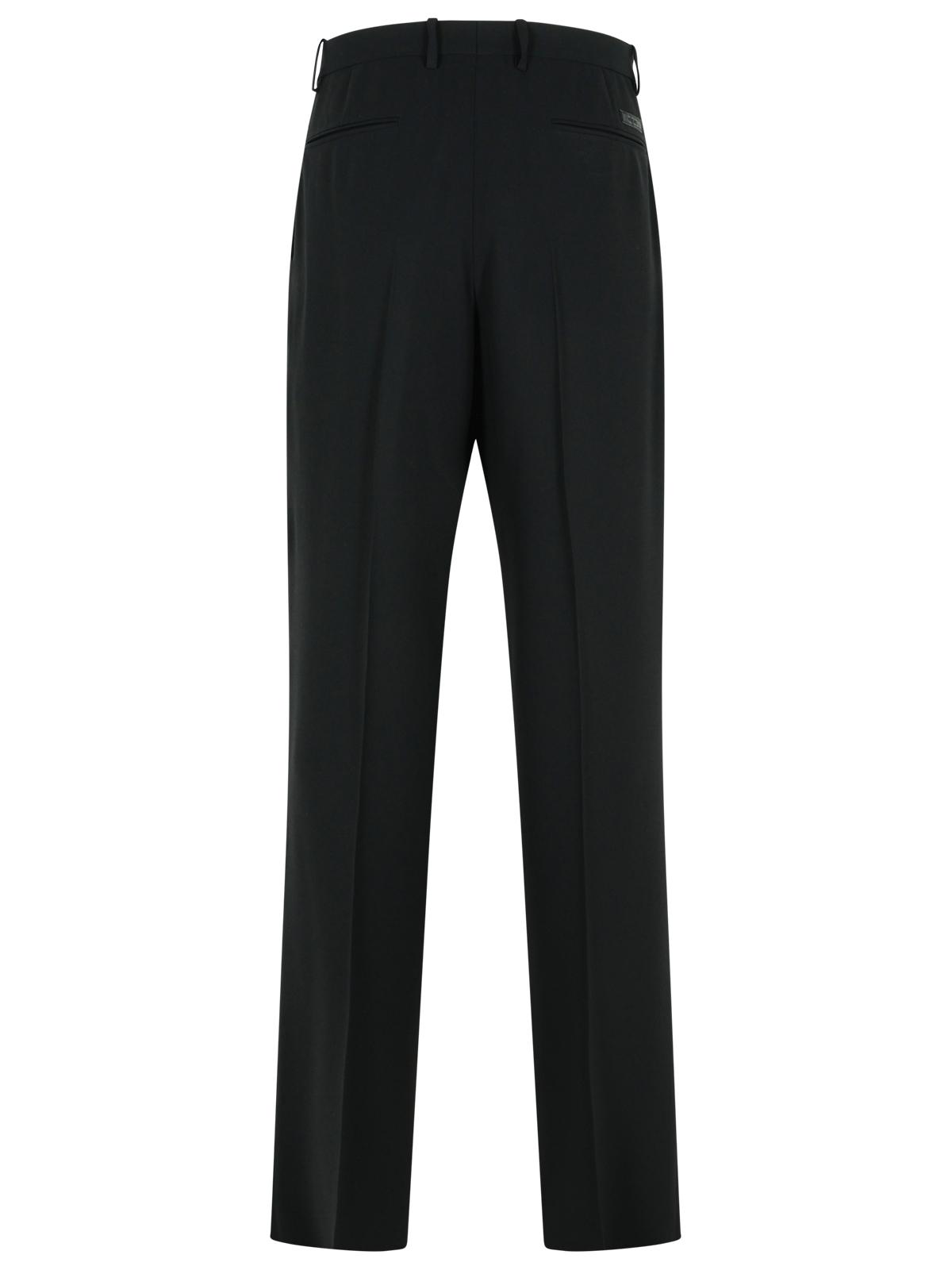 Versace Black Virgin Wool Blend Patalone Men
