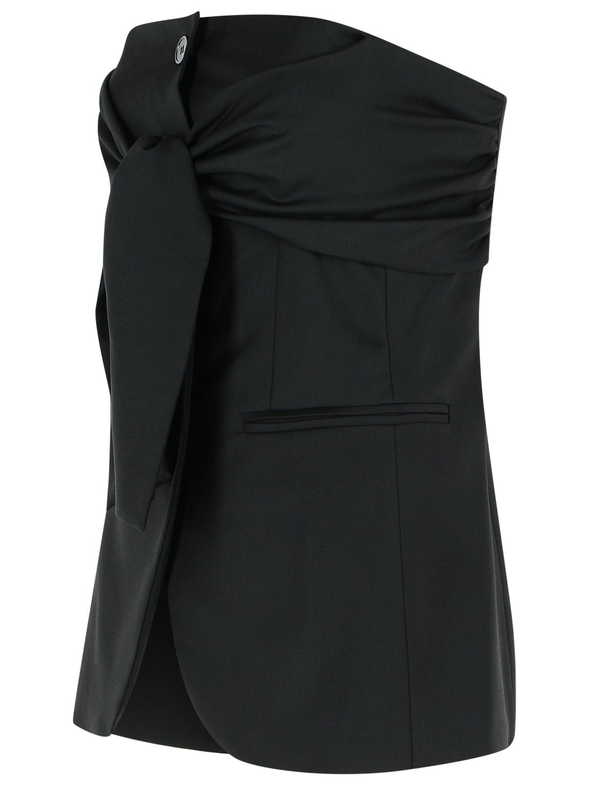 Max Mara 'Veruska' Black Virgin Wool Bustier Top Women