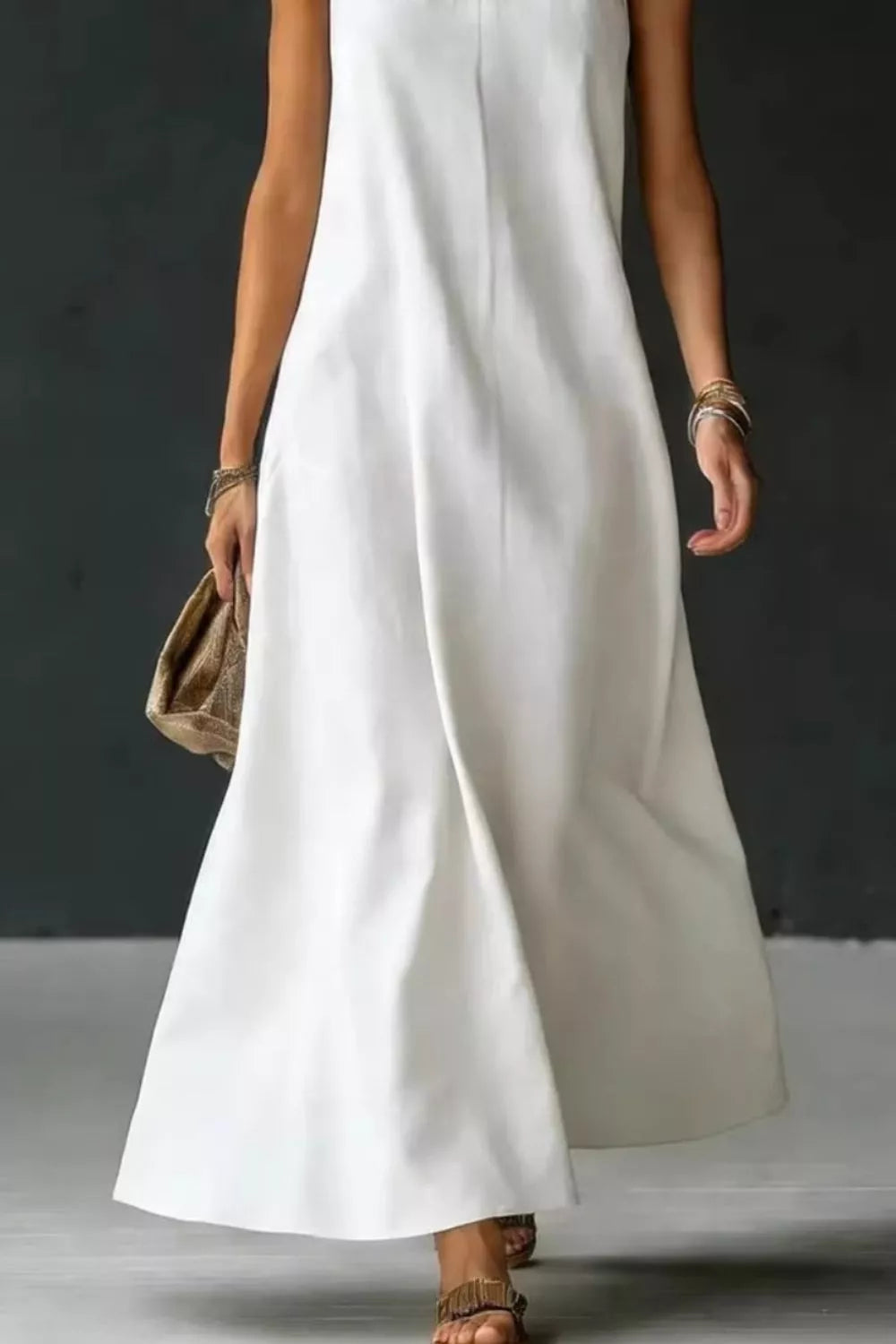 Halter Neck Sleeveless Maxi Dress