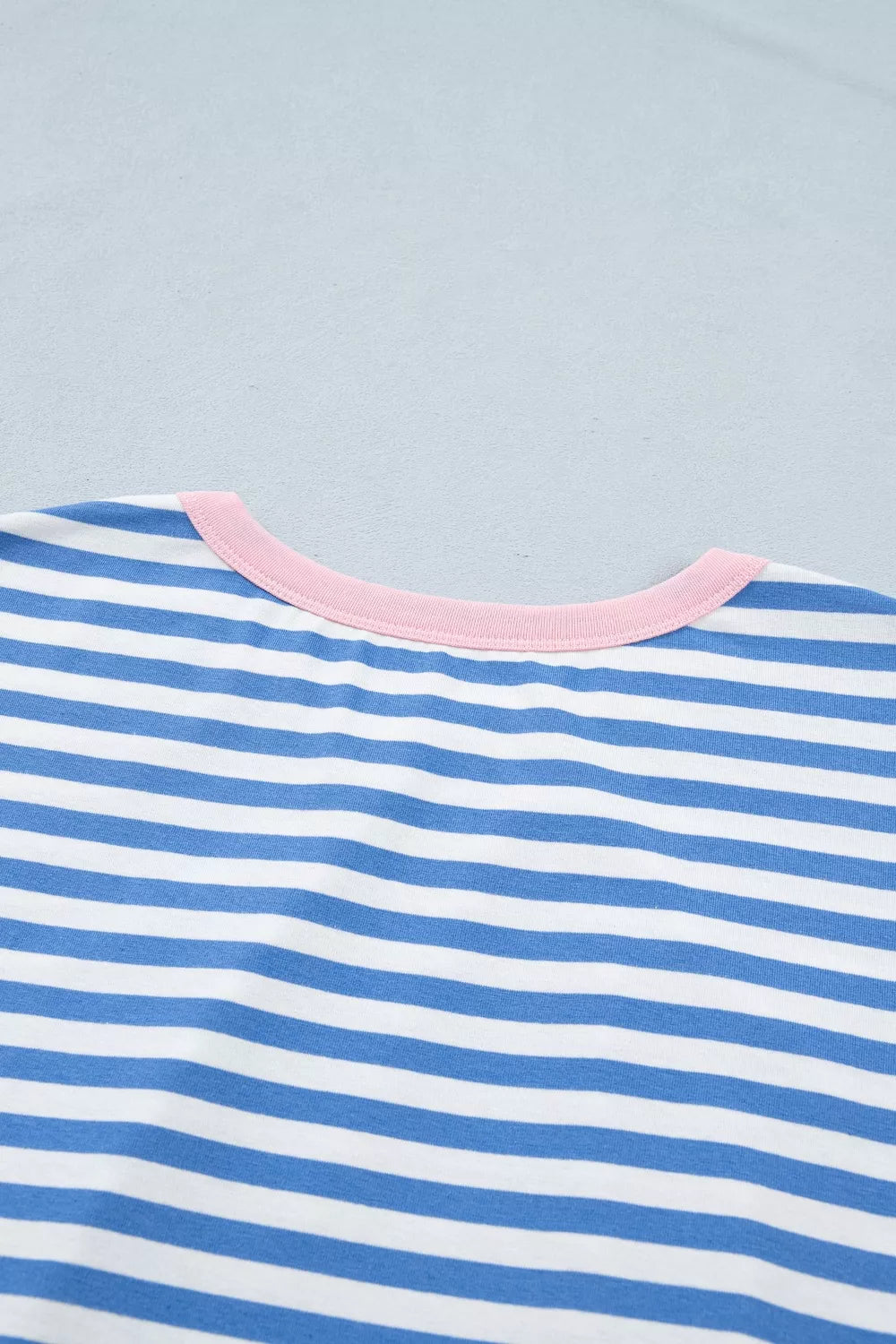 Stripe Nautical Tie Contrast Trim Round Neck T Shirt Mini Dress