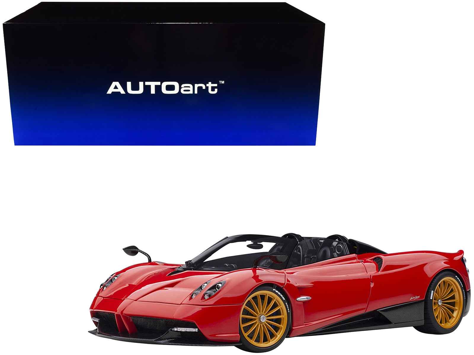Pagani Huayra Roadster — Rosso Monza & Carbon | 1:18 Scale by AUTOart