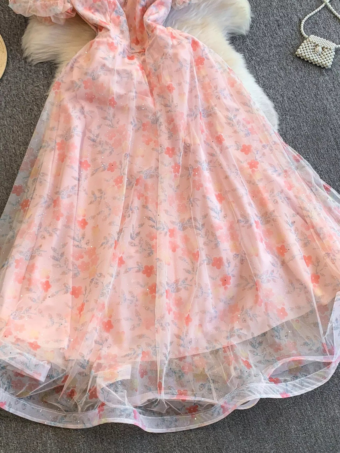 Sweetheart Neck Puff Sleeve Dress