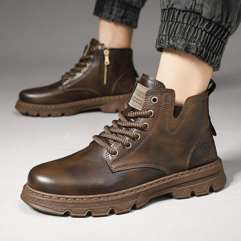 Men's Spring Casual High-top Leather Boots
