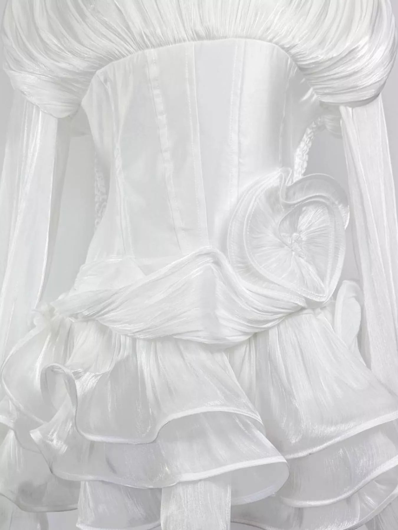 Ruffled Long Sleeve Mini Dress