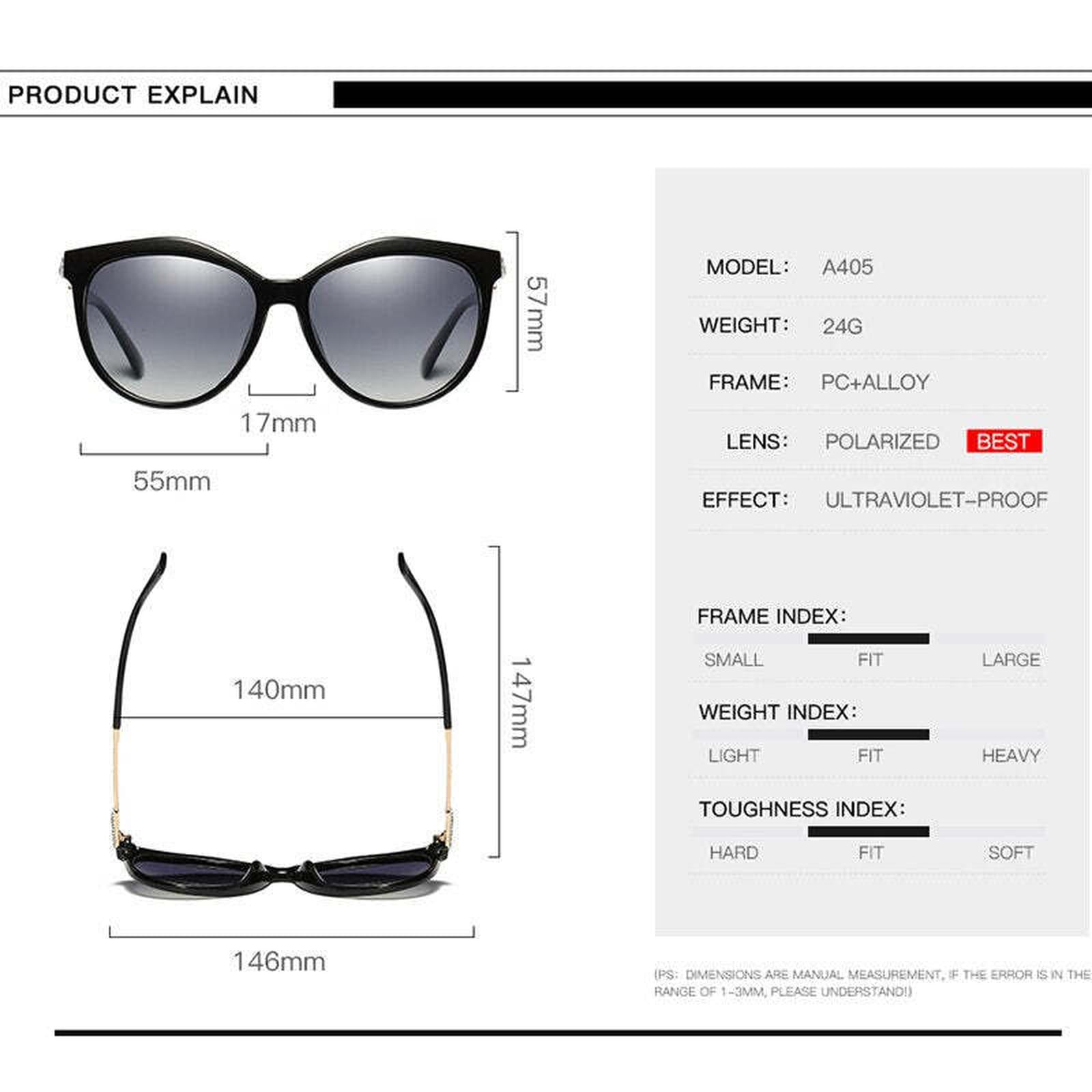 Luxury Polarized Sunglasses Women Metal Temples Sunglasses Gradient Lens Sun Glasses Women Luxury Brand