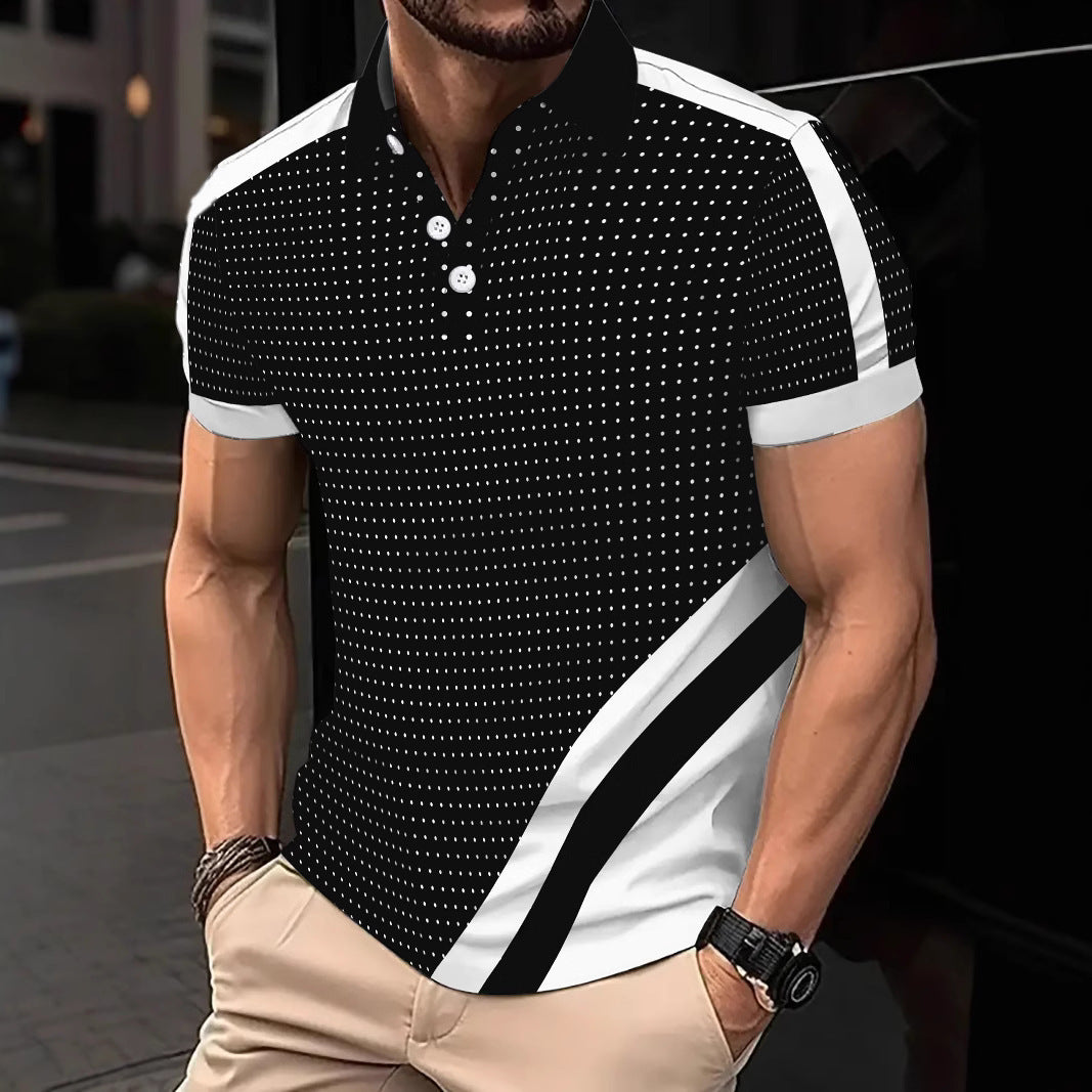 Polo shirt button men's fashionable sports polo shirt