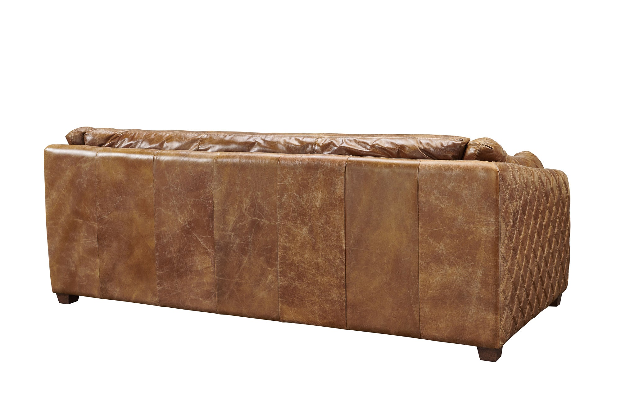 Waco Rustic Modern Sofa - Light Brown Leather