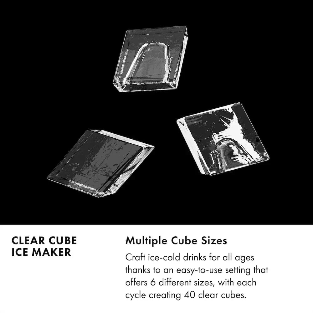 ZLINE 15" Touchstone Clear Cube Ice Maker Drain Pump Solid Stainless Steel Door ICCD-ST-15