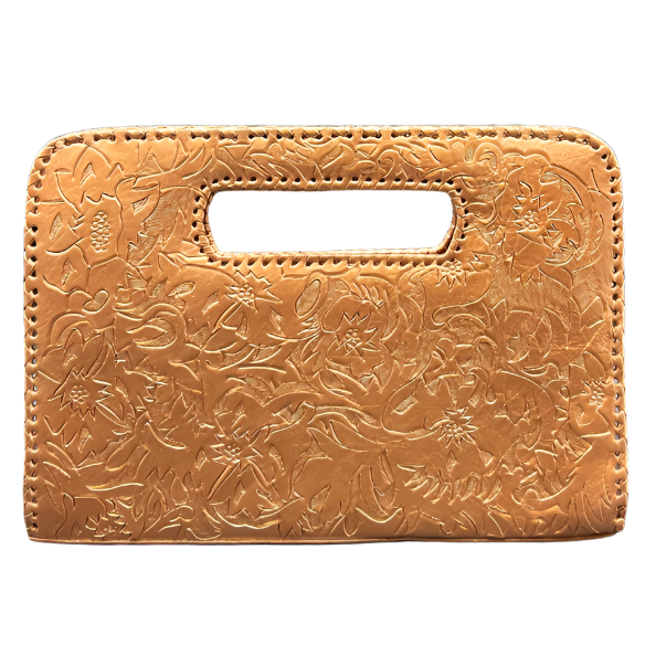 The Claire| Hand-Tooled Leather Statement Clutch