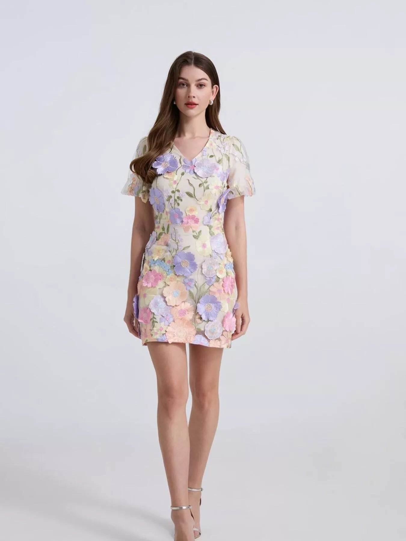 Floral Puff Sleeve Mini Dress