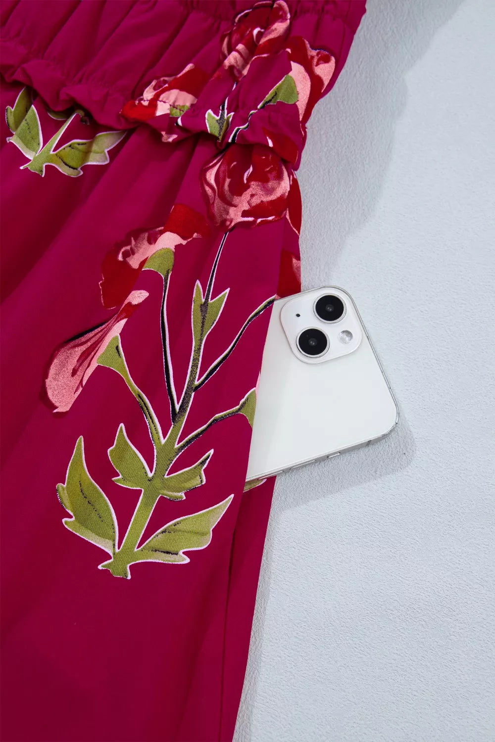 Floral Print Short Sleeve Midi Dress
