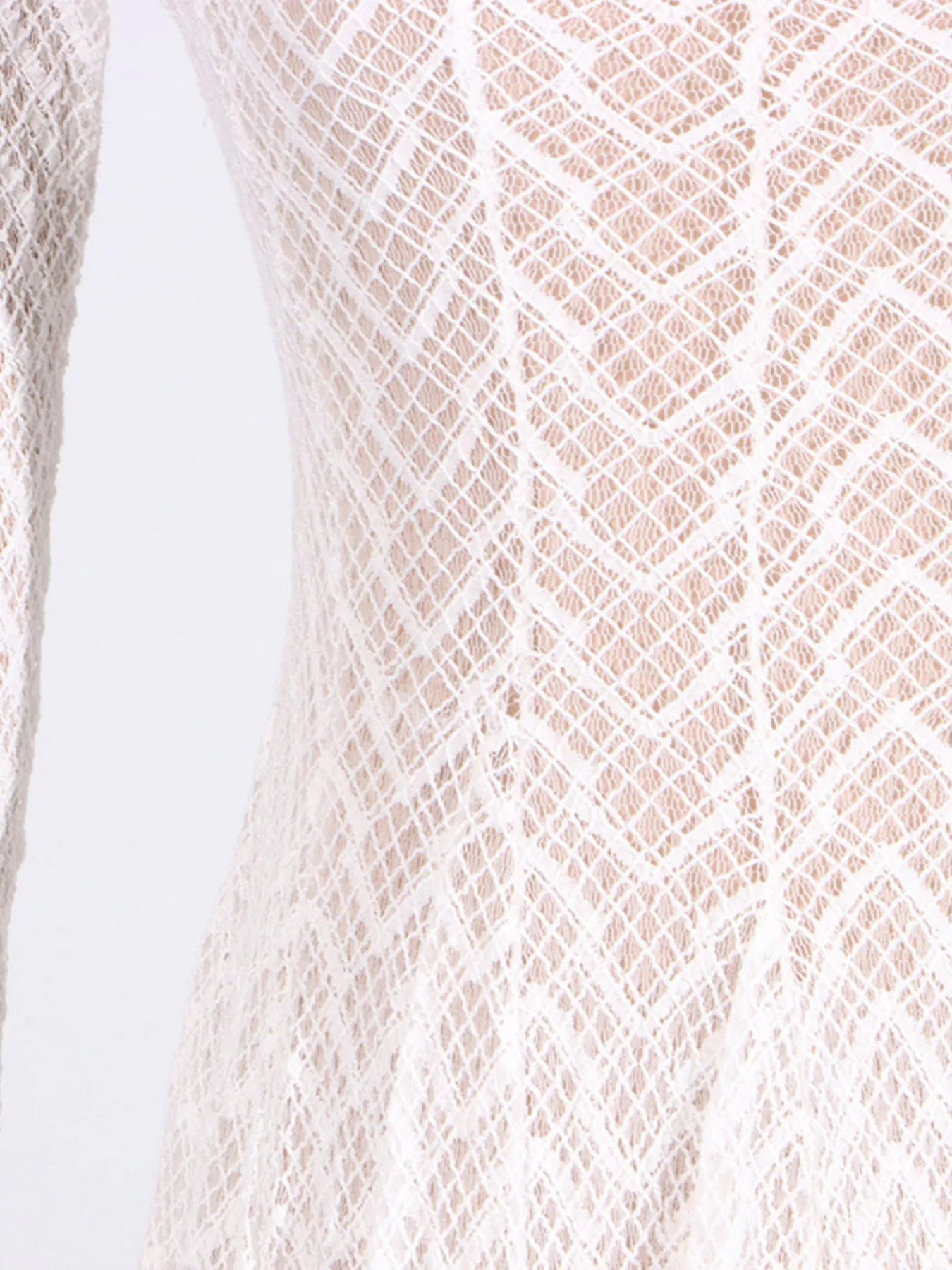 Lace Mock Neck Long Sleeve Maxi Dress