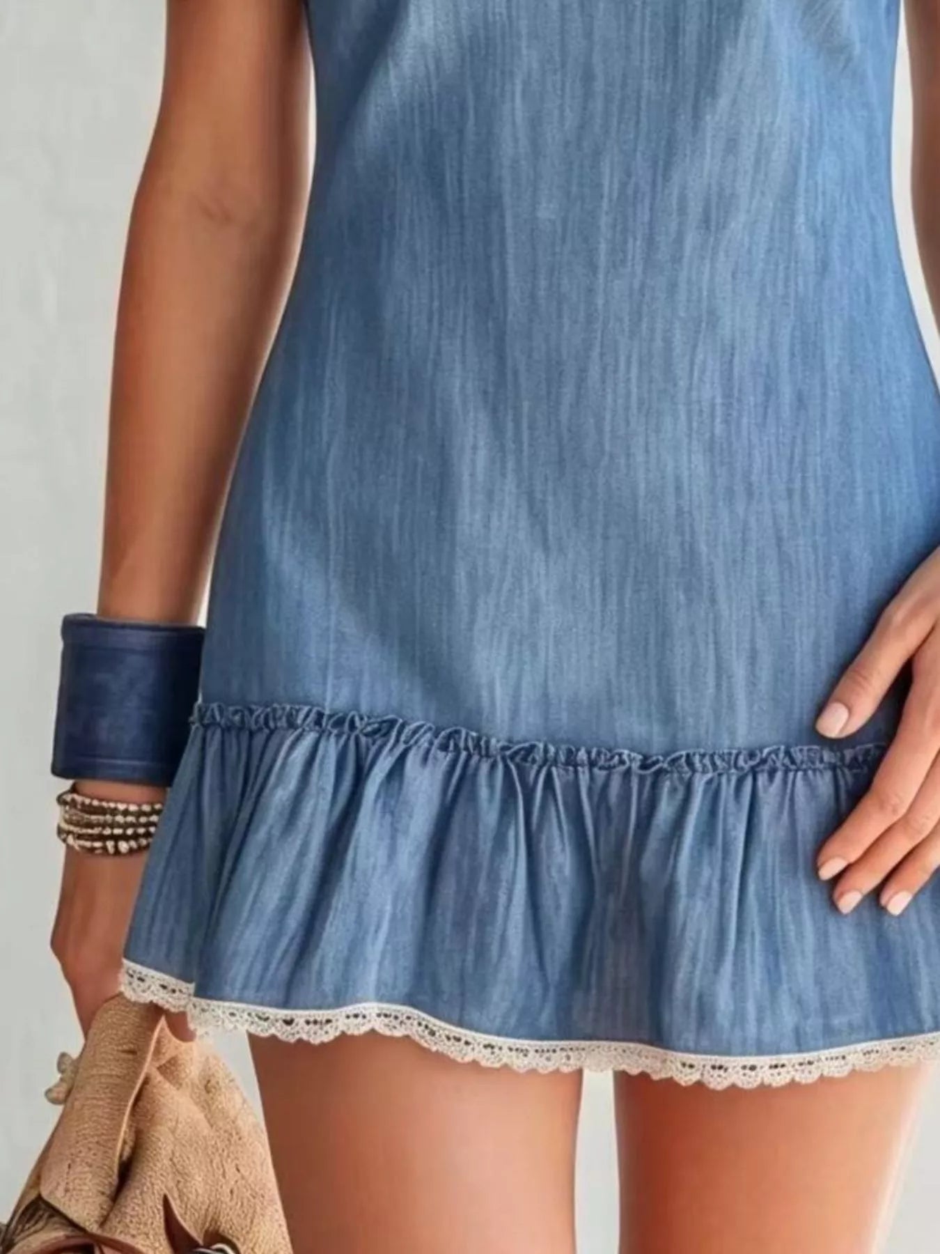 Lace Detail Off Shoulder Mini Dress