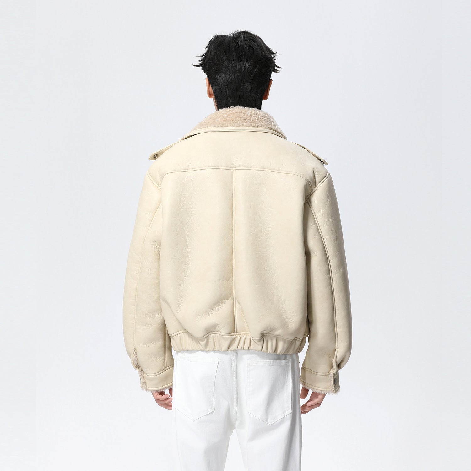 Turn-down Collar Fur-lined Thickened Warm Jacket Coat