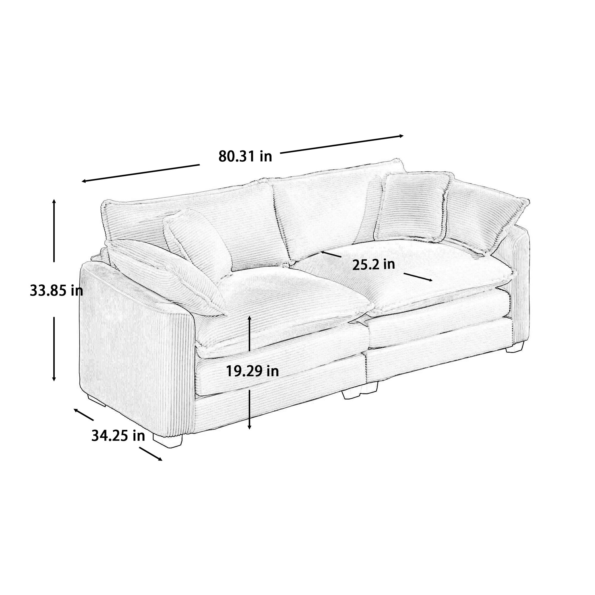 Warm and Cozy Sofa Set with Soft Cushions and Pillows