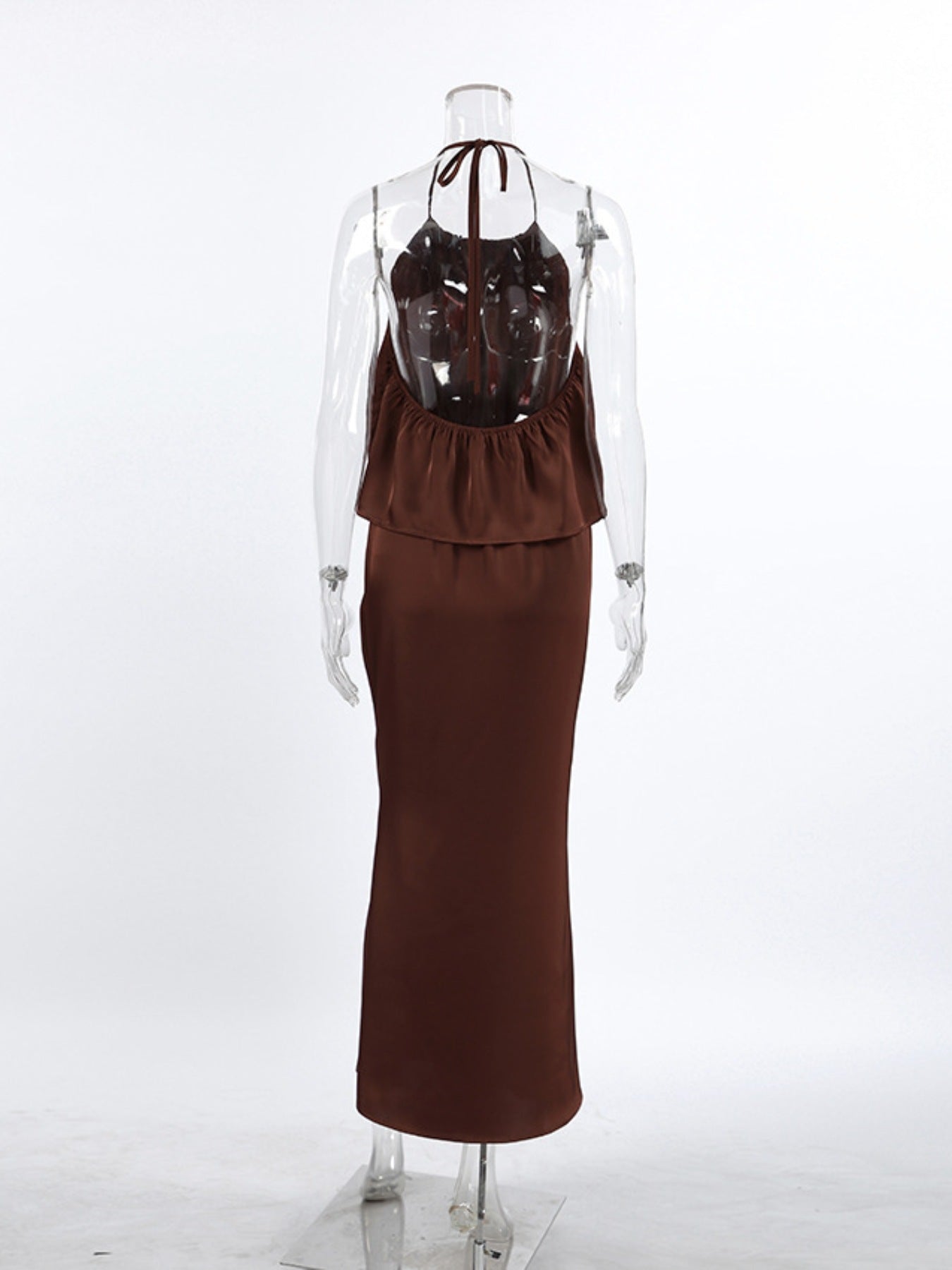 Backless Halter Neck Maxi Dress