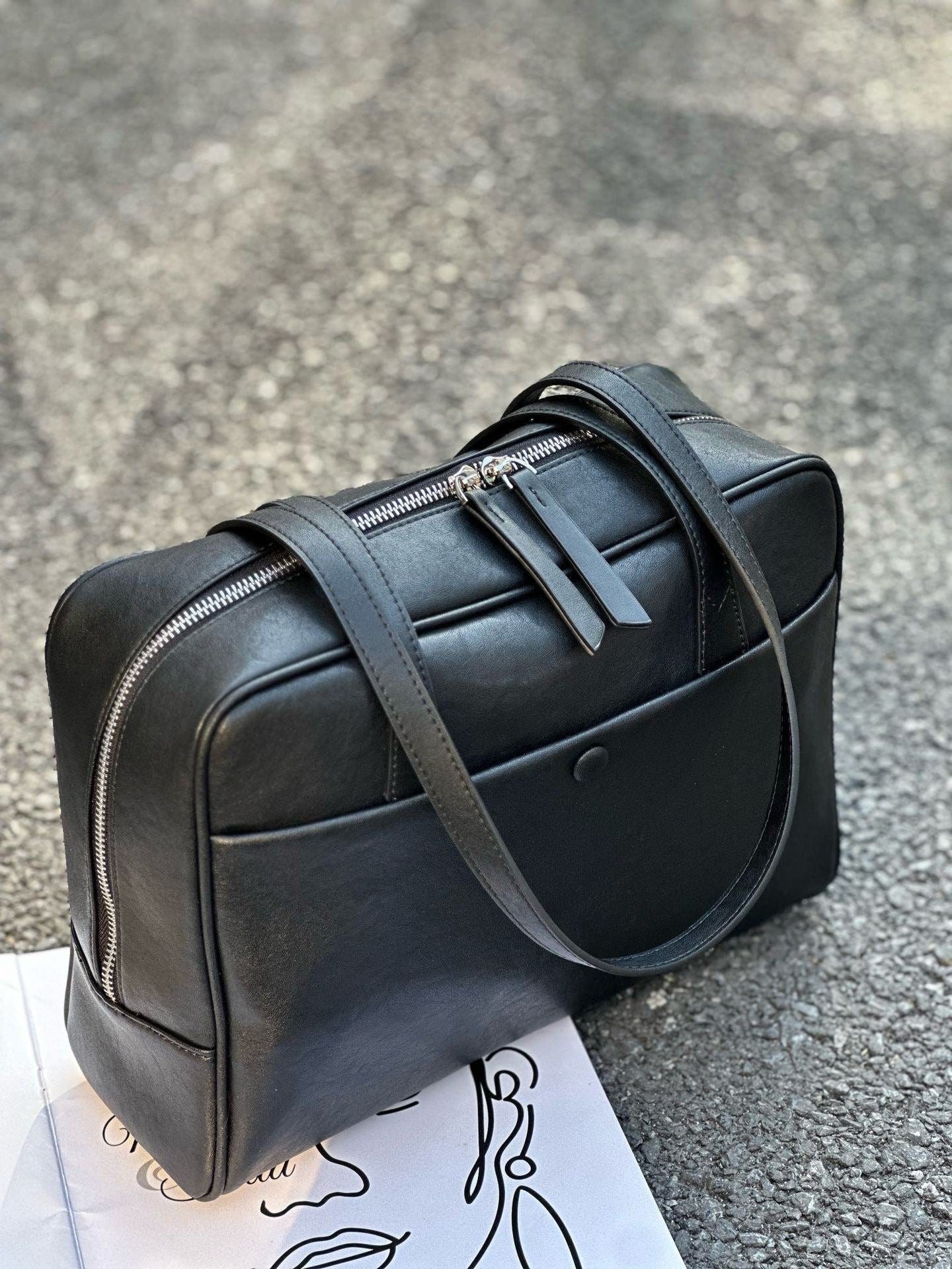 New European And American Style Vintage Genuine Leather Women's Bag, Large Capacity Commuter Vegetable-tanned Cowhide Underarm Shoulder Bag