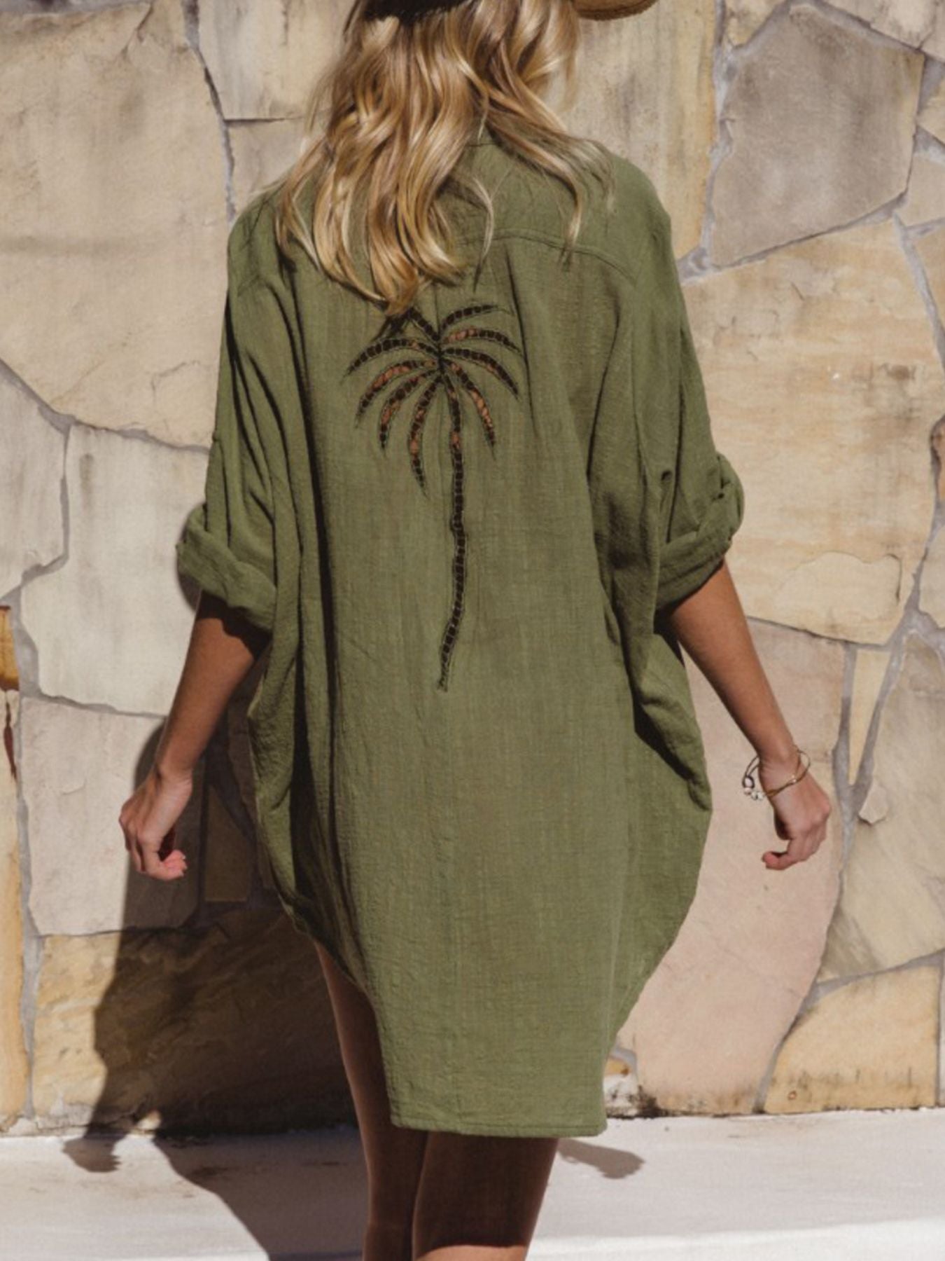 Relaxed Fit Button-Down Shirt Dress