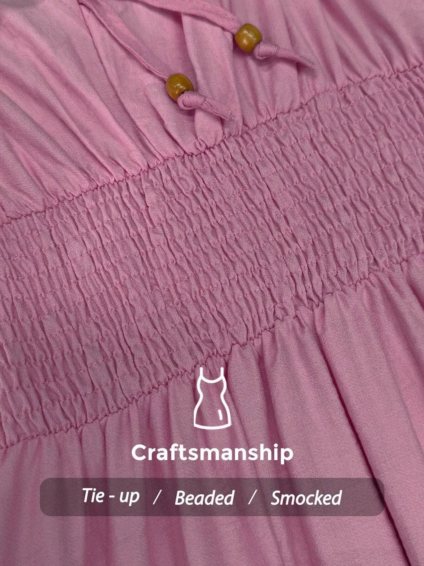 Smocked Spaghetti Strap Midi Dress