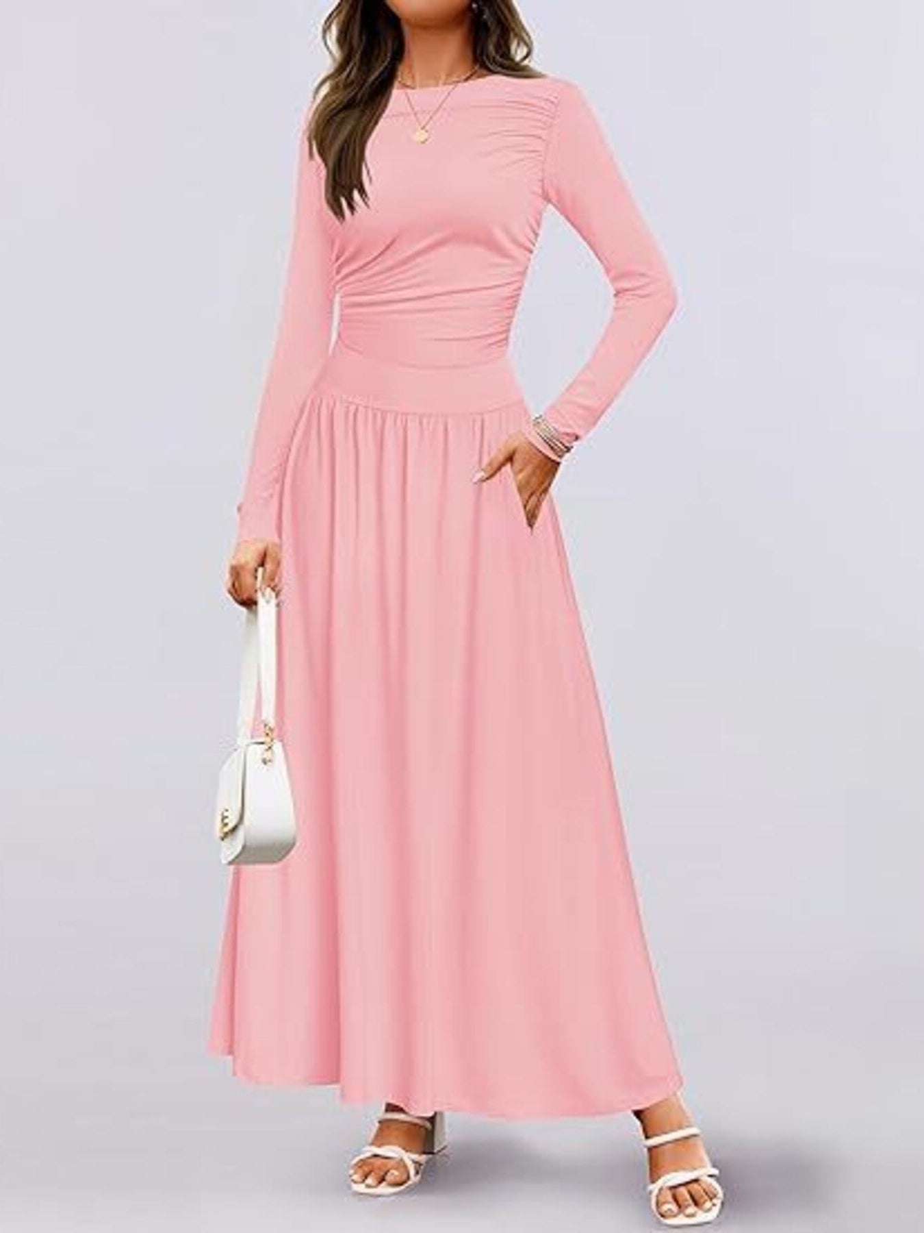 Long Sleeve Maxi Dress with Pockets