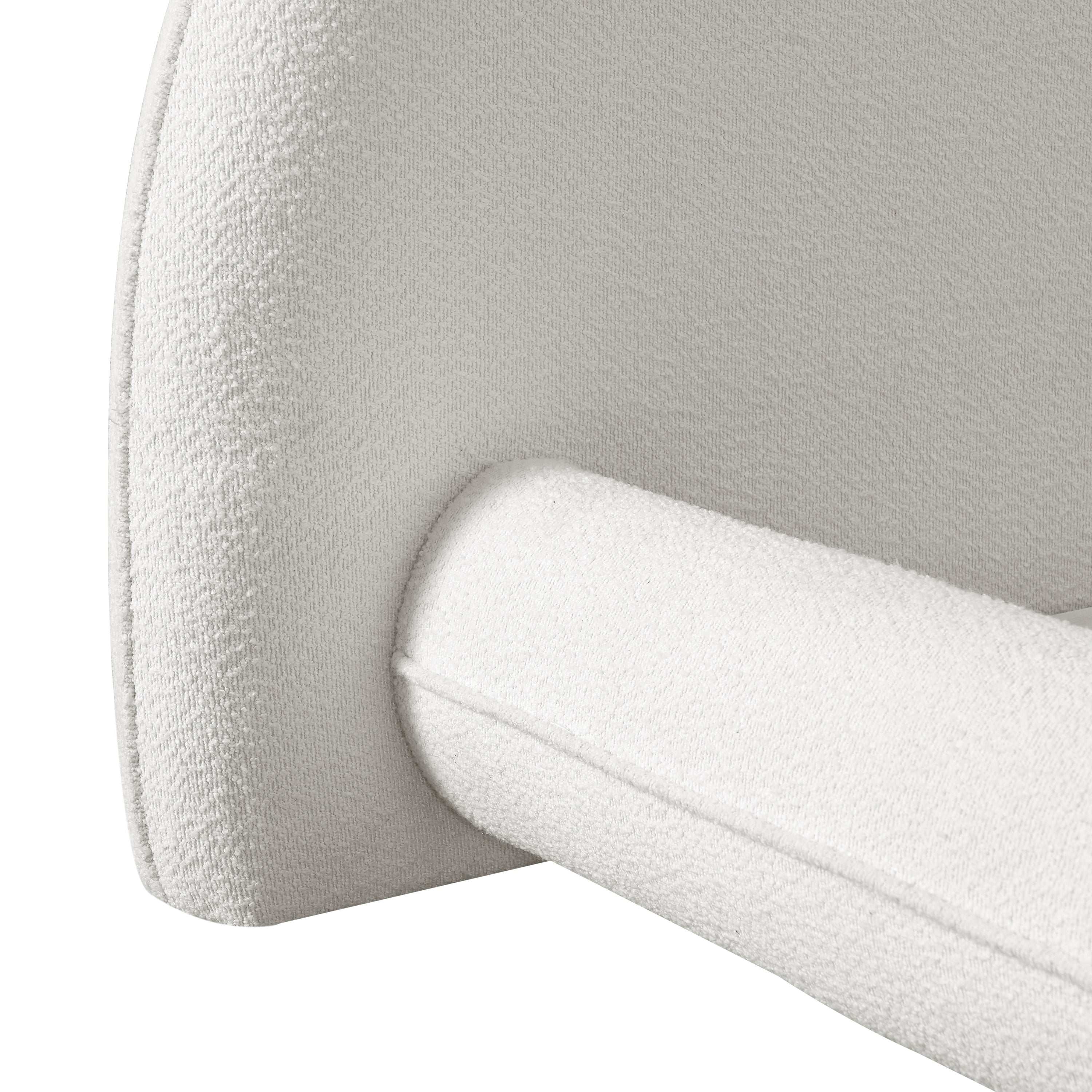 California King Size Bed Frame with Boucle Fabric and Thick Headboard