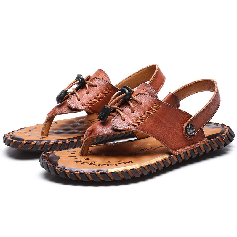 Casual Beach Shoes Fashionable Mens Versatile Two-way Footwear In Large Sizes