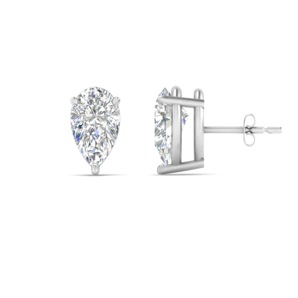 Three-Prong Pear Diamond Solitaire Stud Earrings [IGI Certified]
