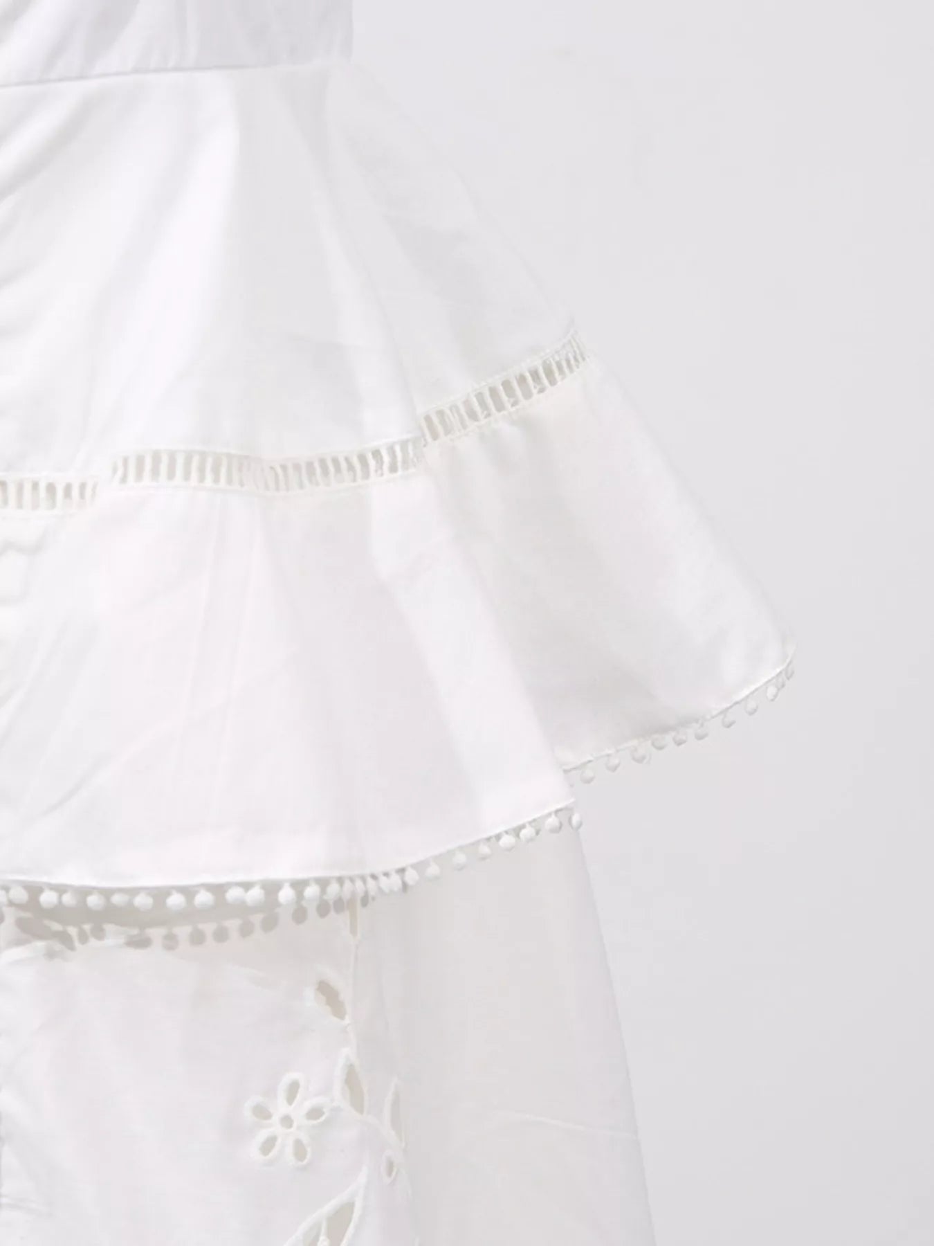 Sleeveless Eyelet Embroidered Button-Down Midi Dress