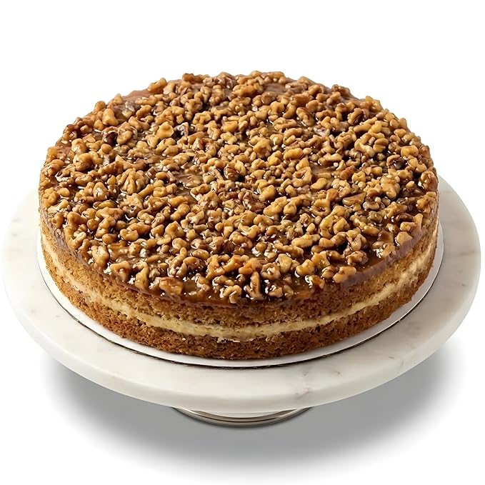 Andy Anand Sugar-Gluten-Free Caramel Walnut Cake, 9-Inch, 2.6 lb – Freshly Baked, All-Natural, No Preservatives, Diabetic-Friendly Gift