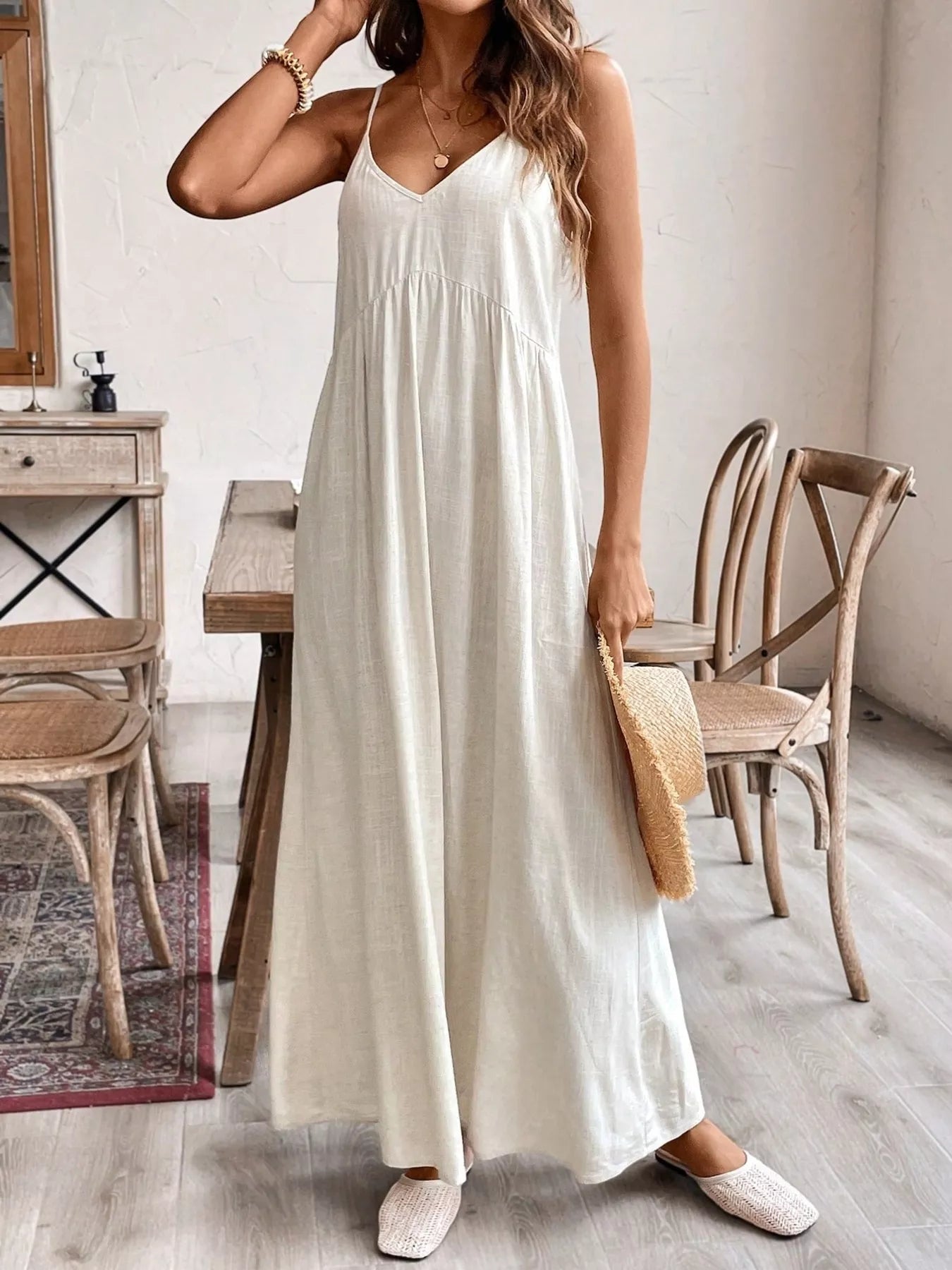 Casual Spaghetti Strap Maxi Dress