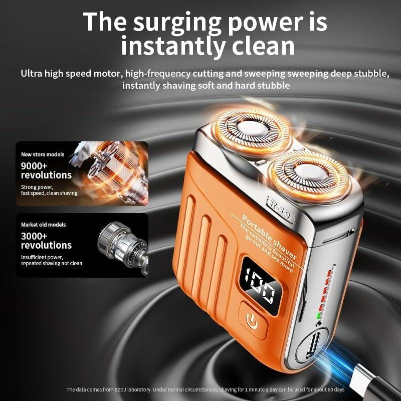 Luggage Electric Shaver R-19 , Beard Shaver Mini and Portable Suitcase Design, Electric Mini Razor Portable Electrics Shavers, USB Rechargeable One-Button Long Lasting for Home Travel`