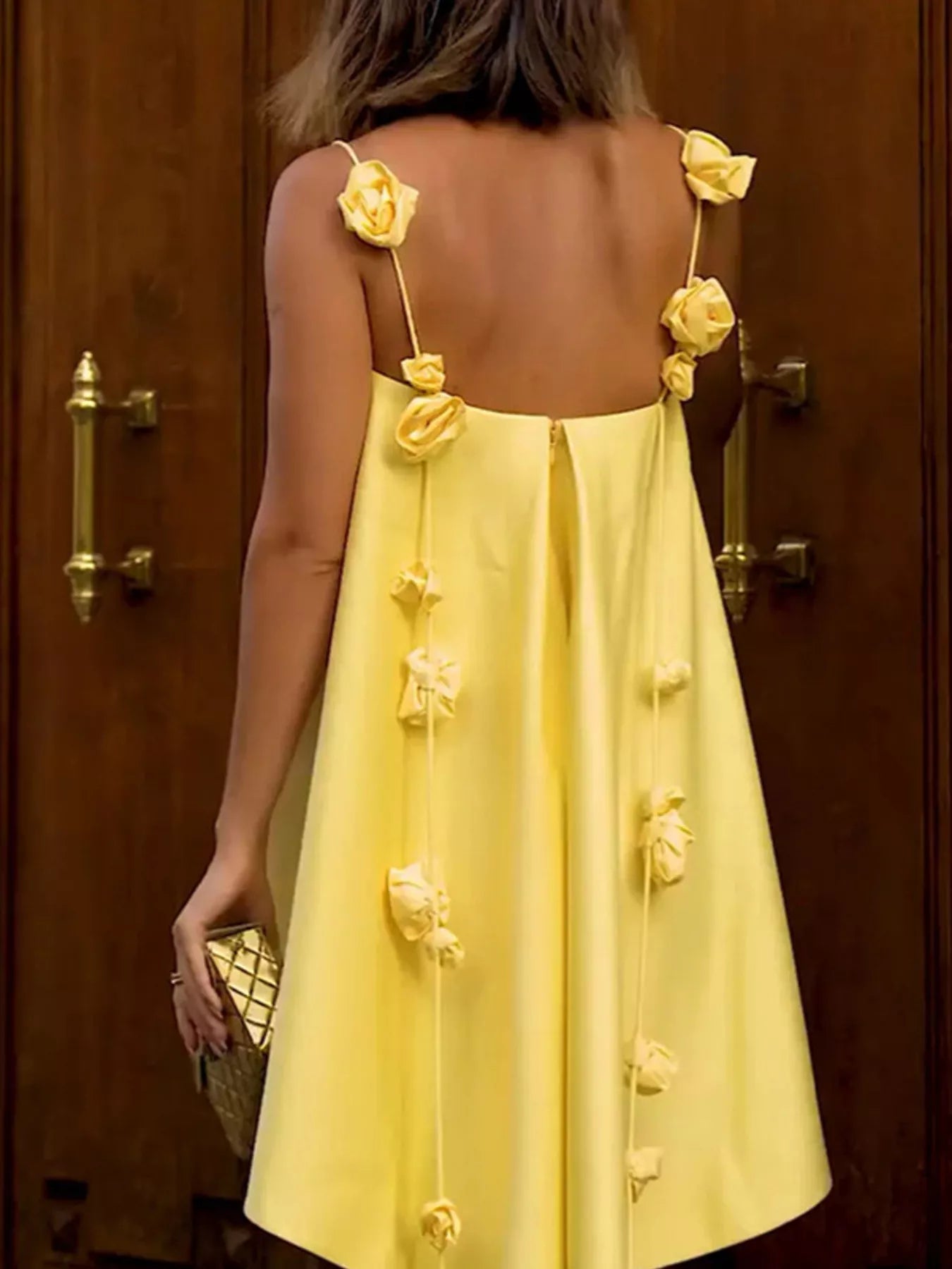 Floral Strap Mini A-Line Dress