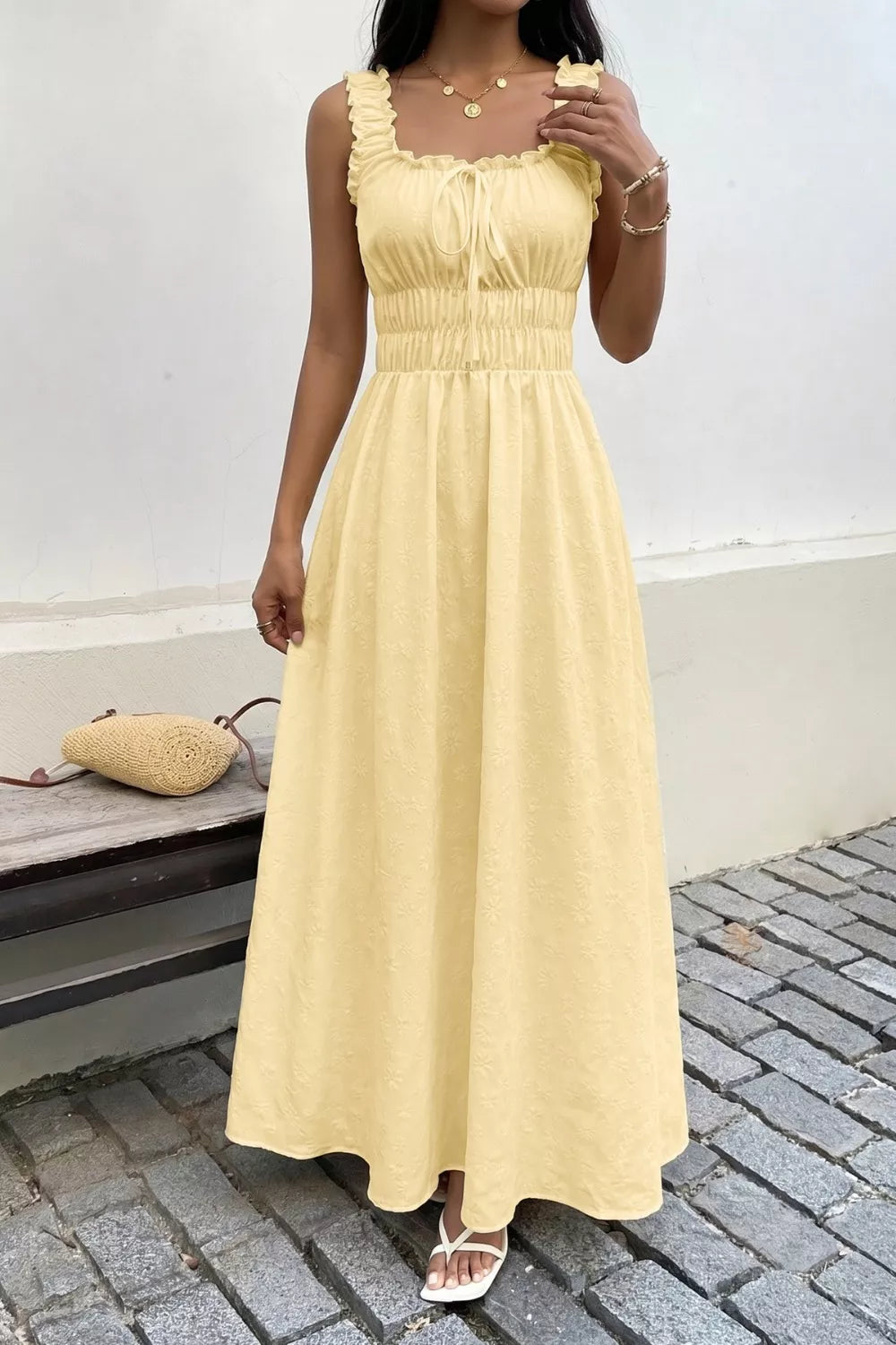 Square Neck Sleeveless Maxi Dress