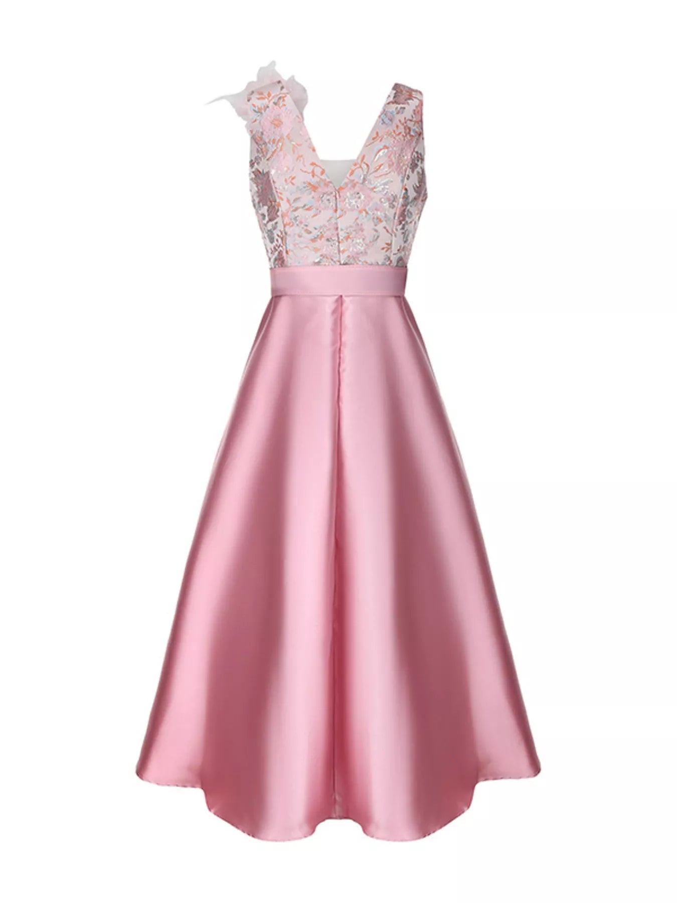 Floral Sleeveless Belted Midi Dress
