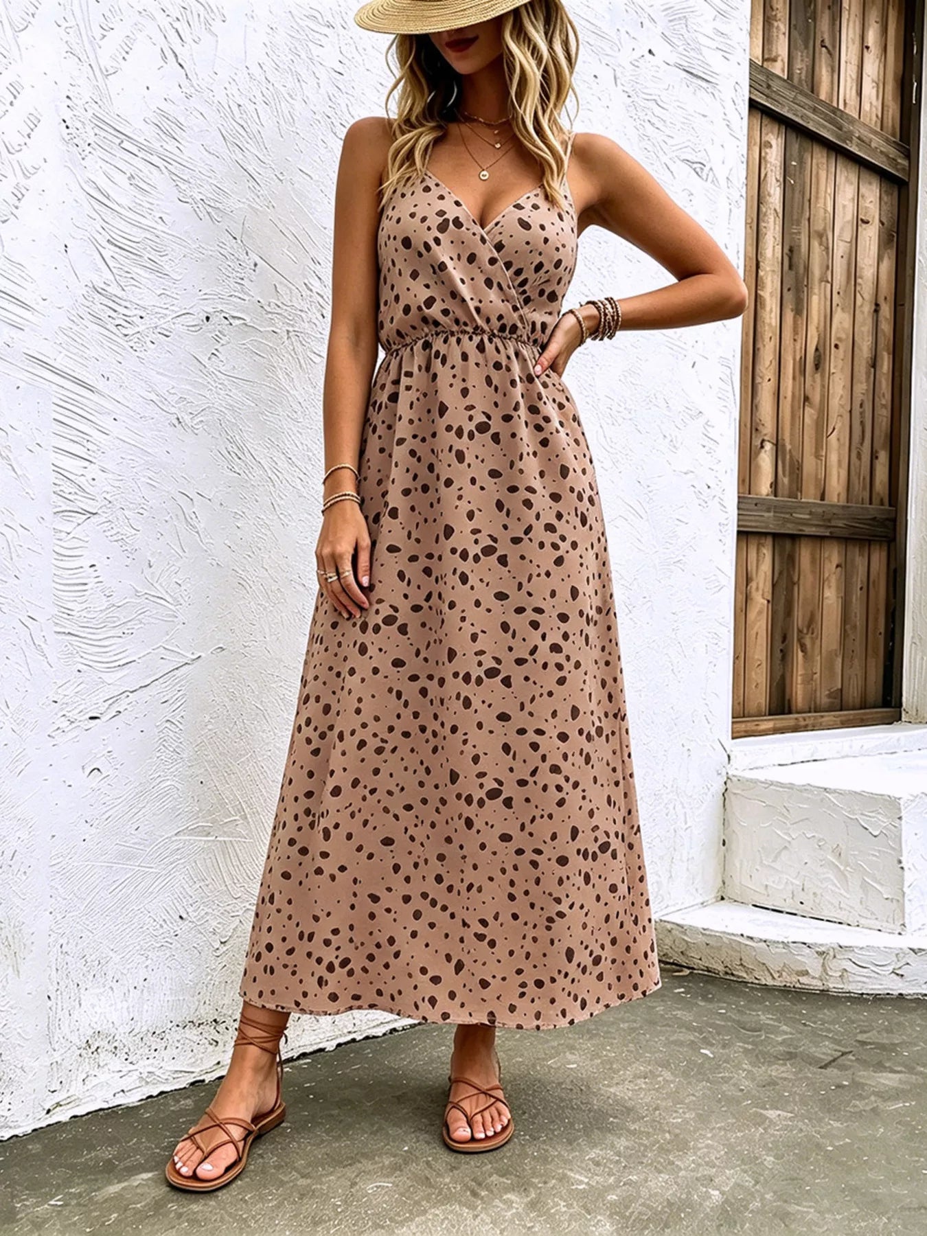 Floral Print Spaghetti Strap Midi Dress