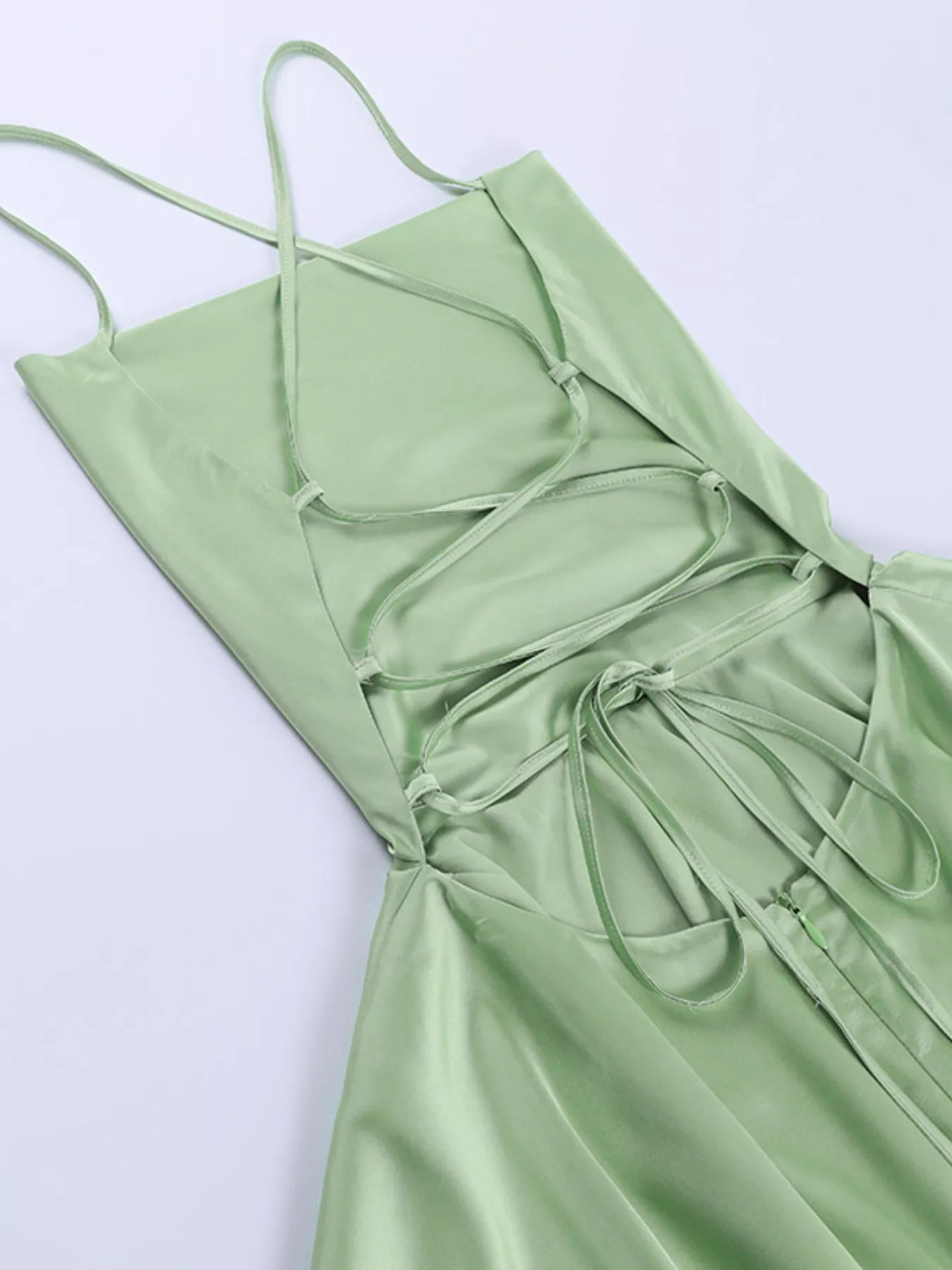 Backless Layered Ruffled Cami Dress