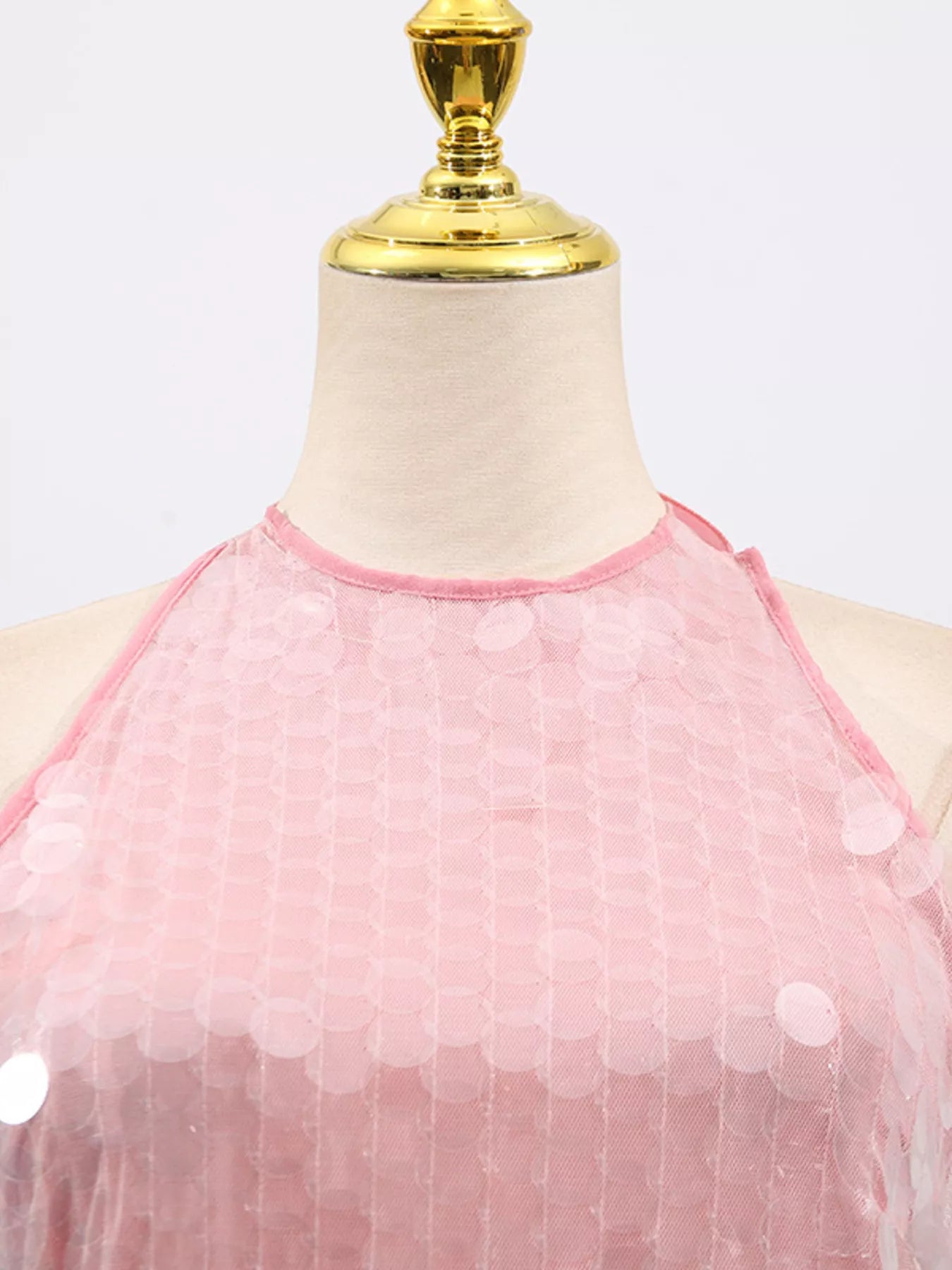 Sequin Halter Neck Mini Dress
